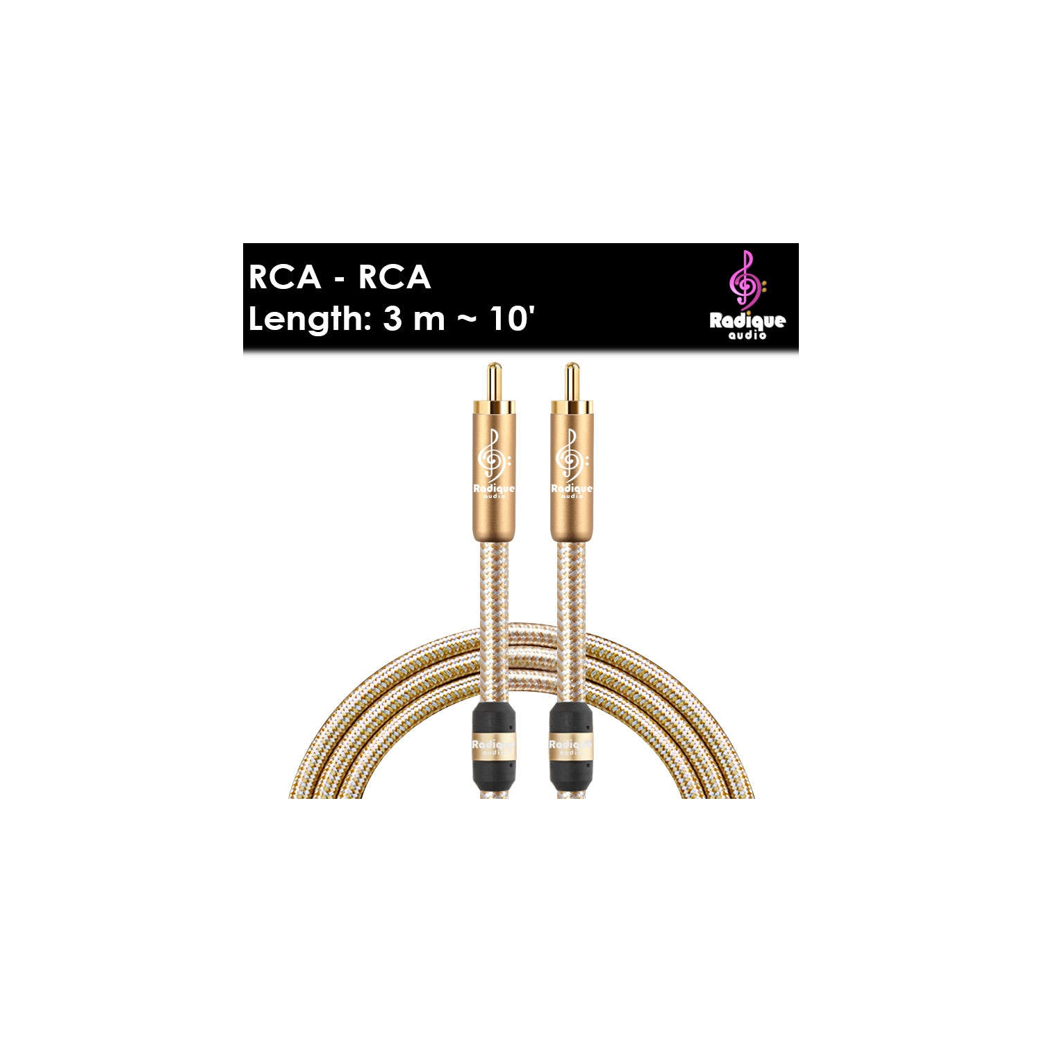 Câble de haut-parleur d'extrêmes graves série Gold de Radique Audio - 3 m