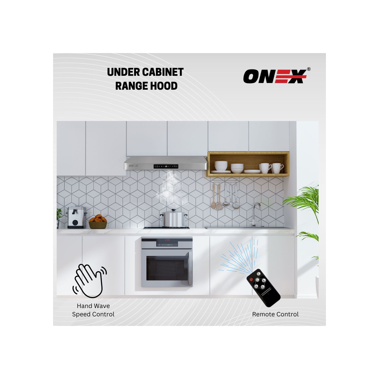 ONEX® OHF96R Stainless Steel Under Cabinet 36 inch Range Hood.
