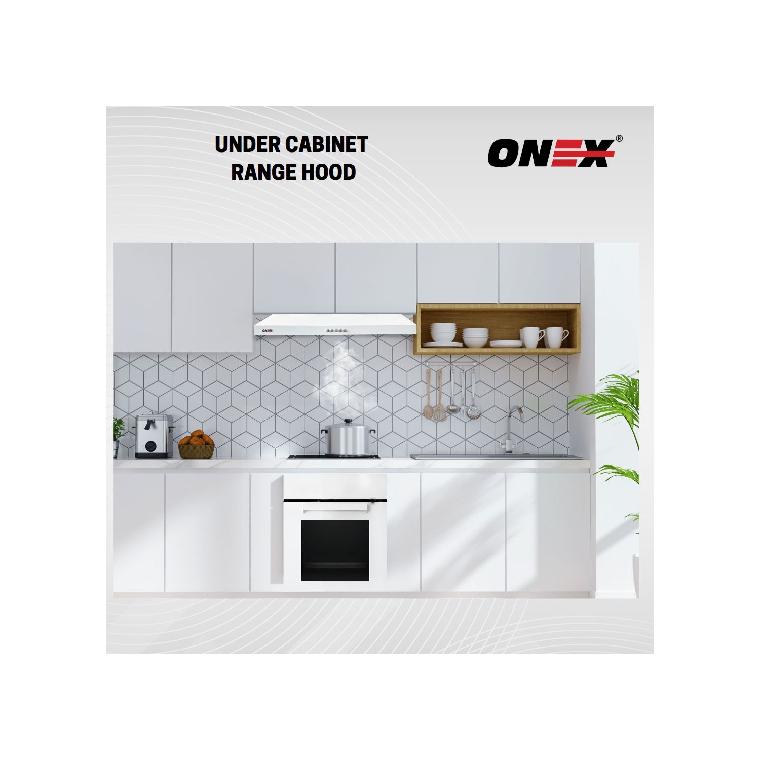 ONEX® 30" 450 CFM Hotte de cuisine sous armoire avec conduit en blanc #OHF300WH