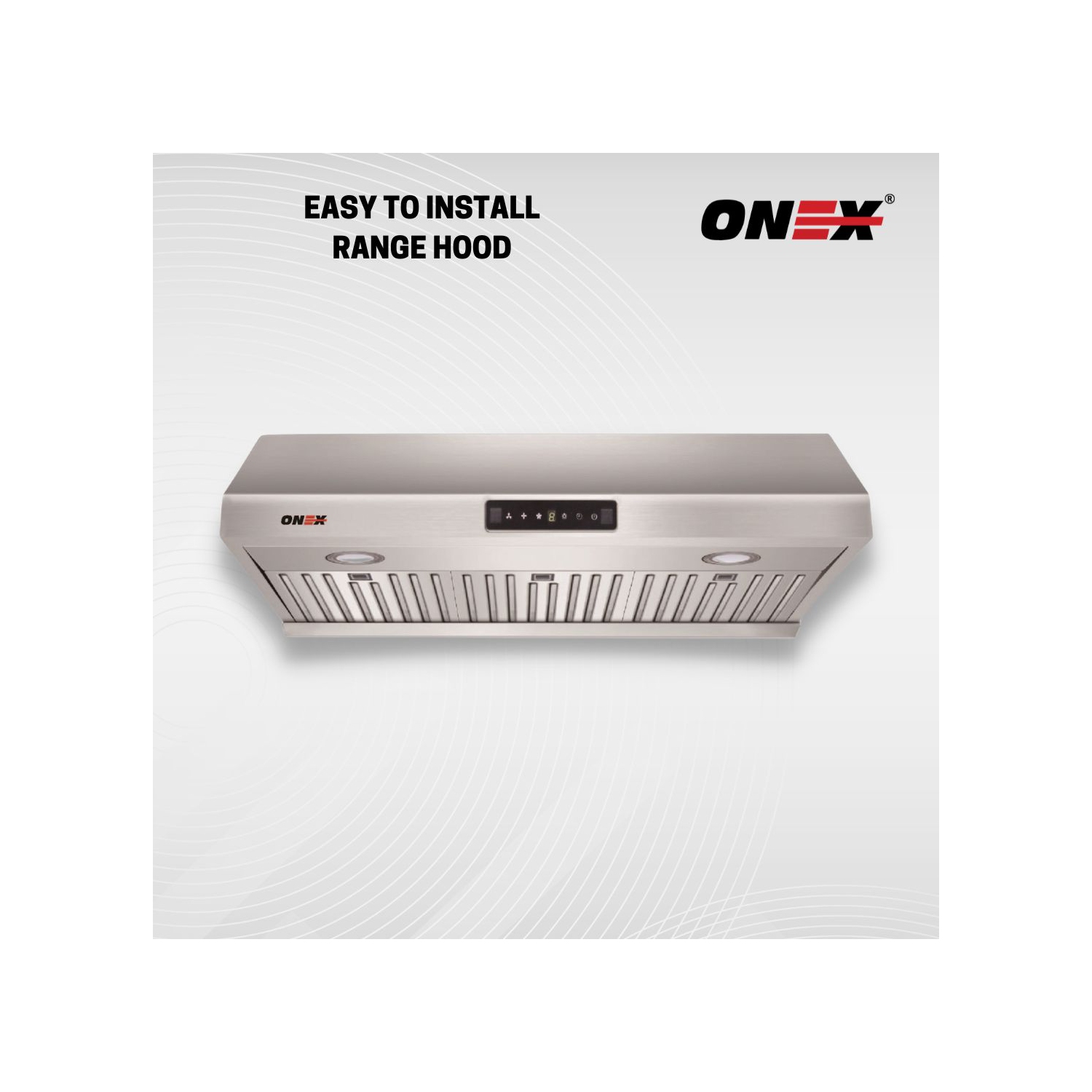 ONEX® OHF90D Stainless Steel Under Cabinet 30 inch Range Hood.