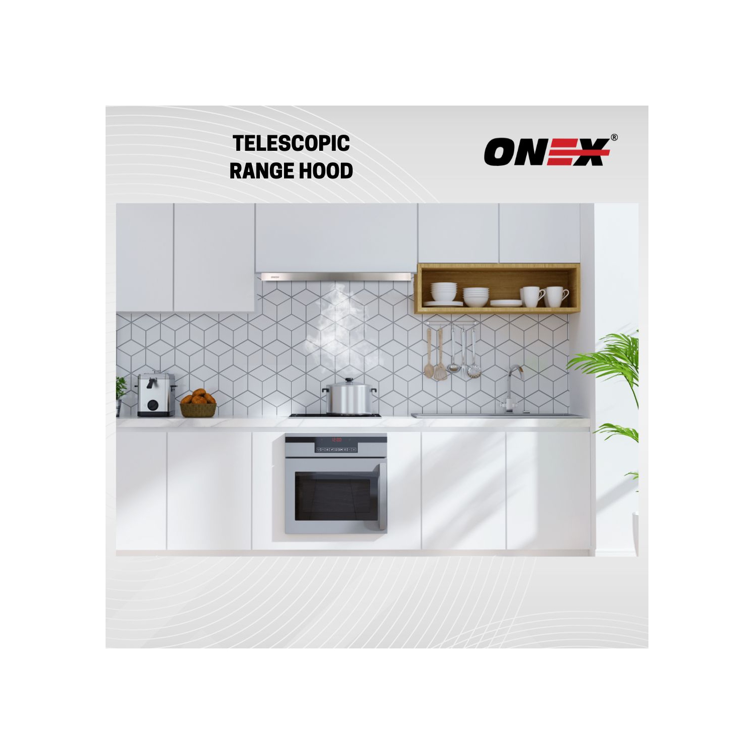 ONEX® OTF324 Stainless Steel Under Cabinet 24 inch Range Hood.