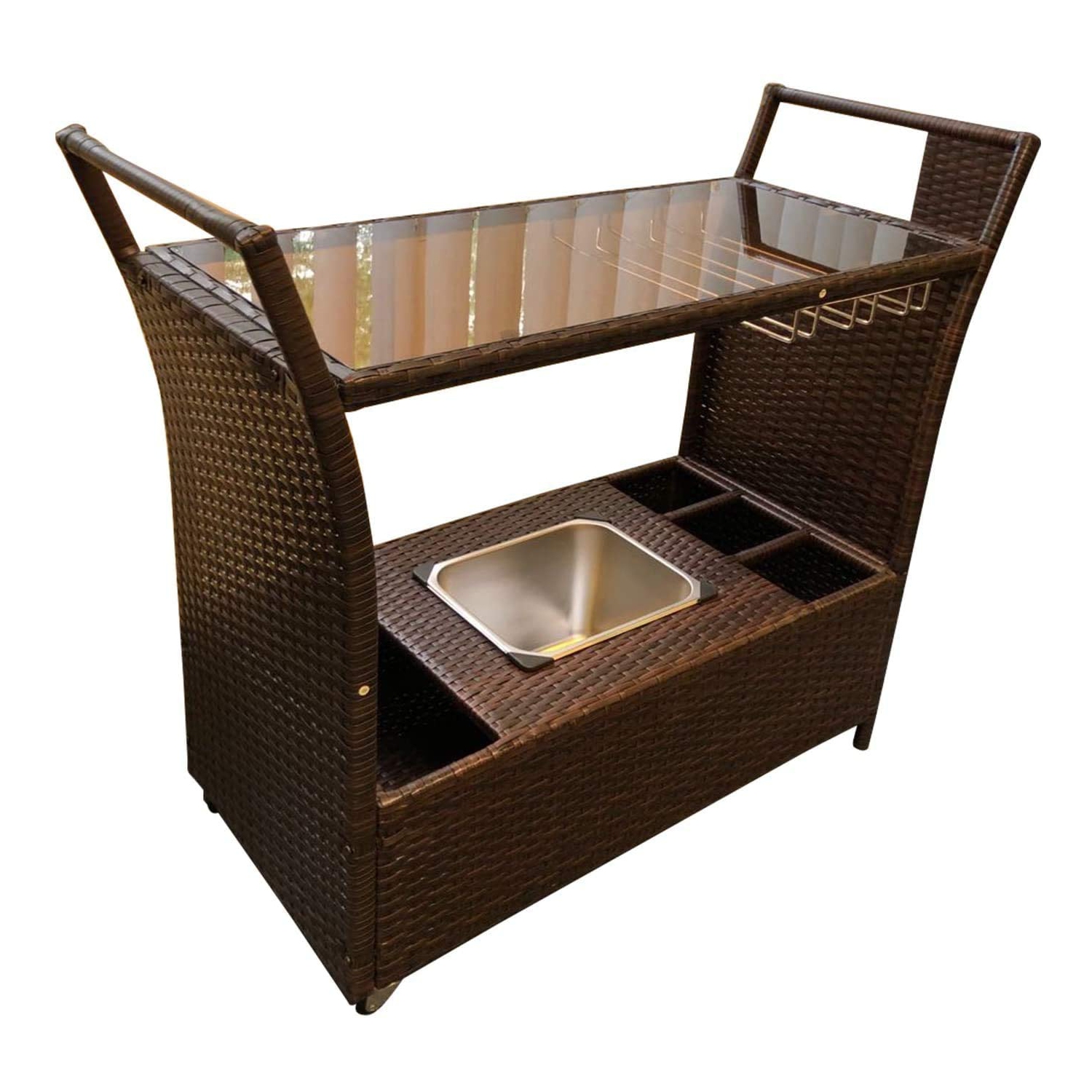 Furniture One attan Bar Cart 2-Tier Brown