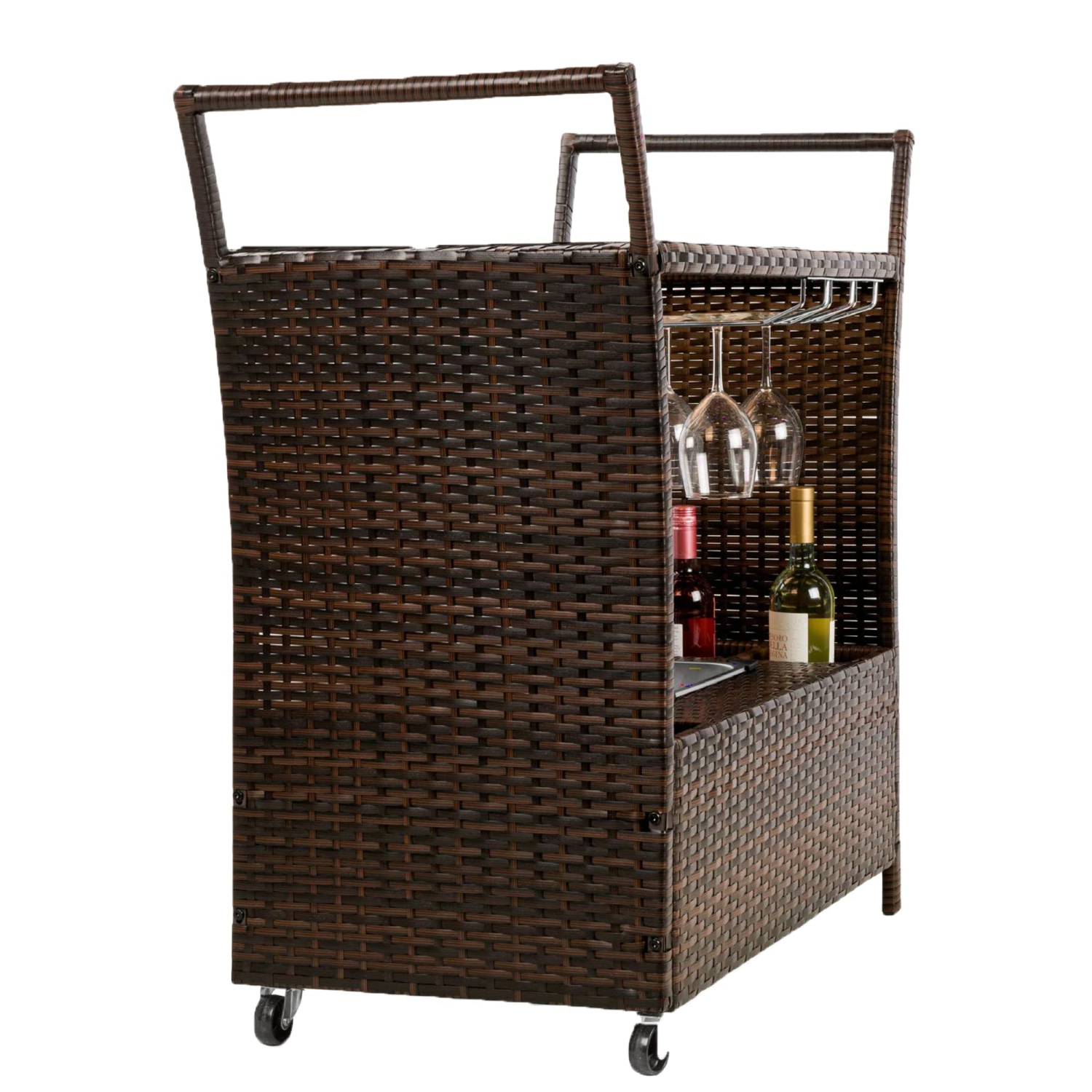 Furniture One attan Bar Cart 2-Tier Brown