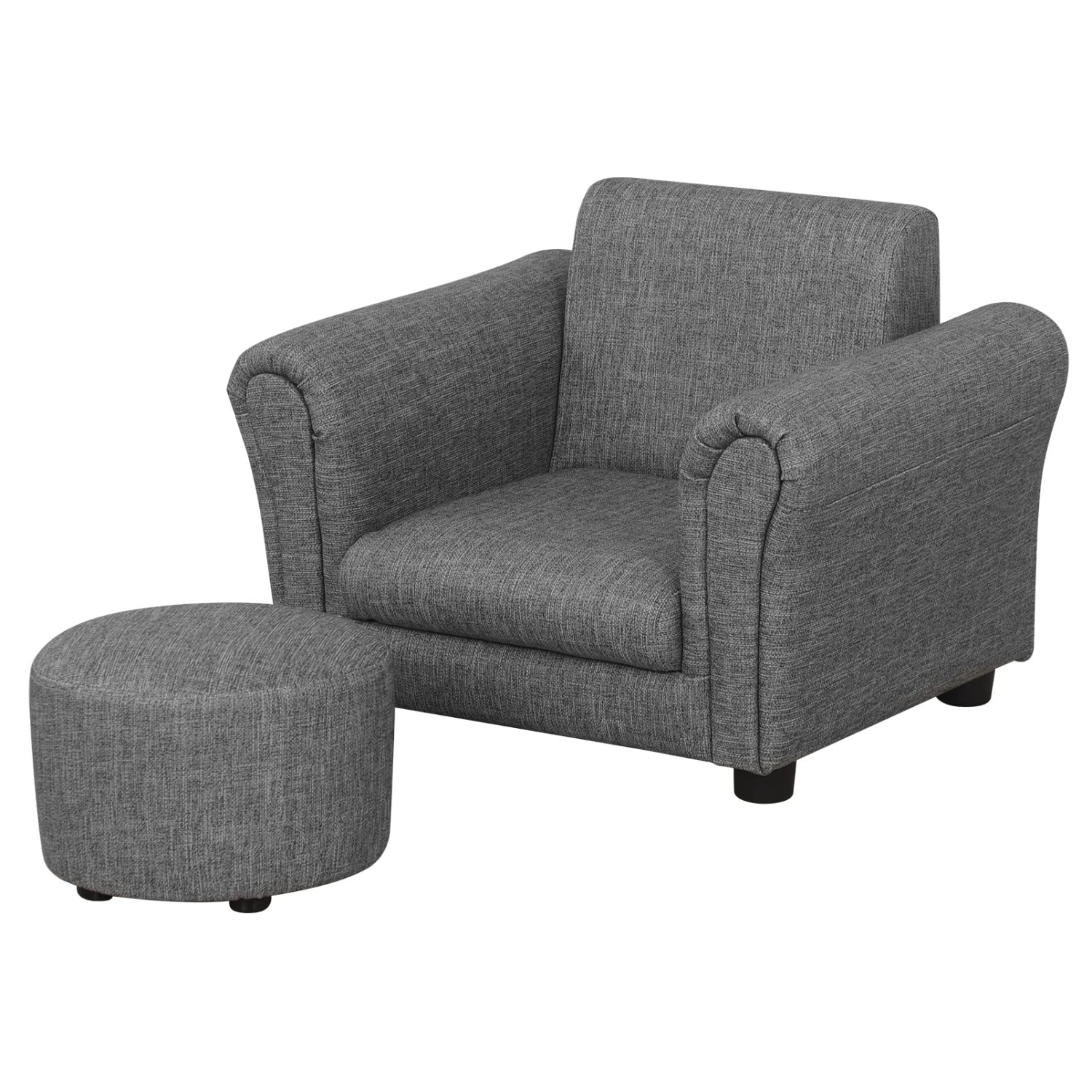 Furniture One Child’s Armchair with Ottoman Gray