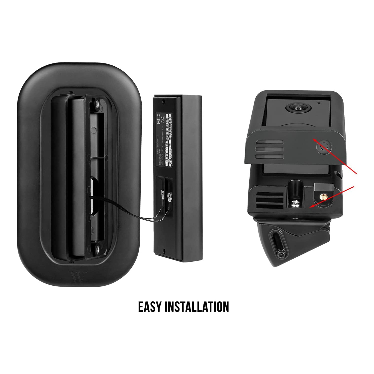 Wasserstein Support à angle horizontal réglable de 35° à 55° et plaque murale compatible avec la sonnette vidéo filaire Ring