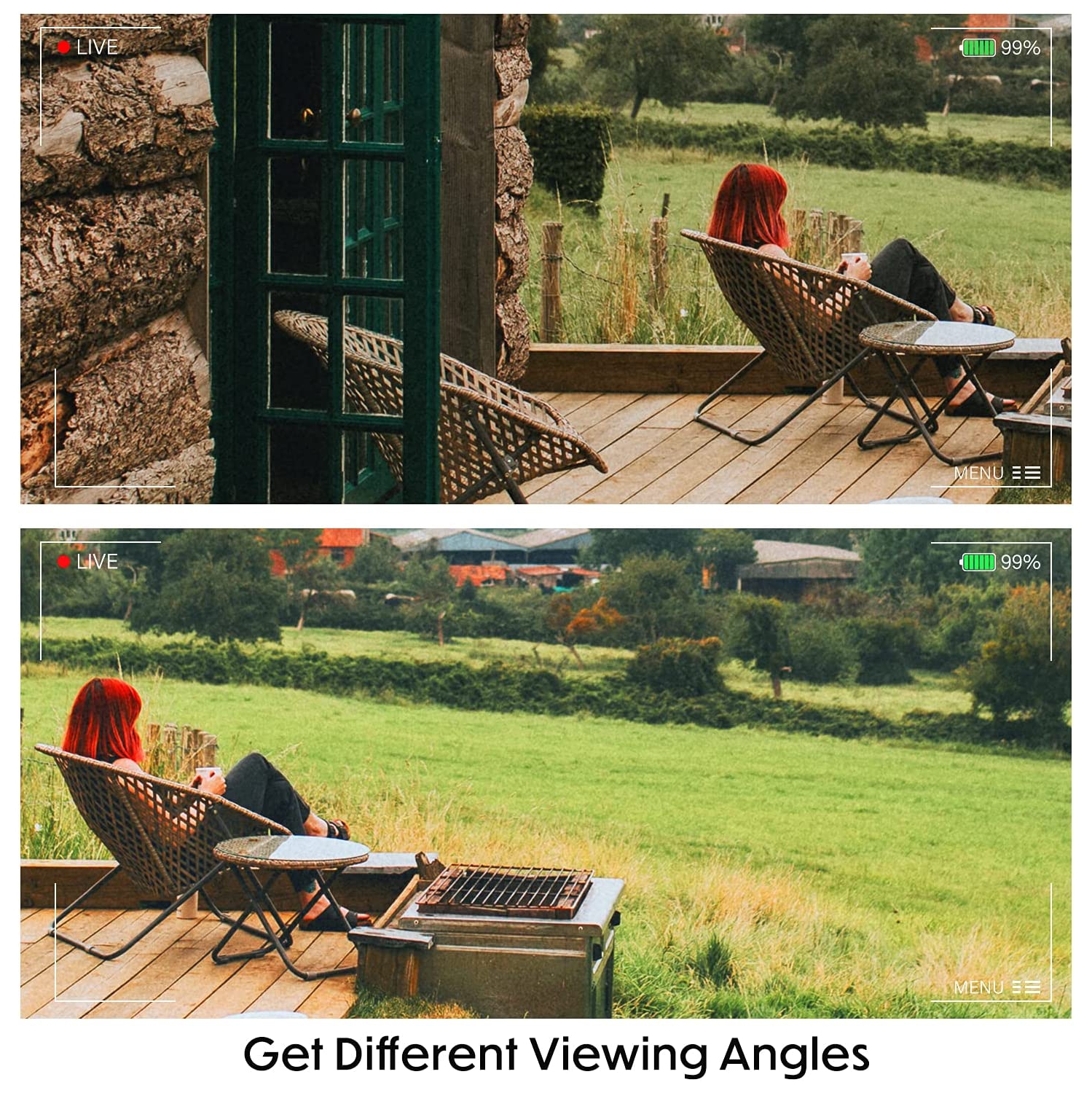 Wasserstein Support à angle horizontal réglable de 35° à 55° et plaque murale compatible avec la sonnette vidéo filaire Ring