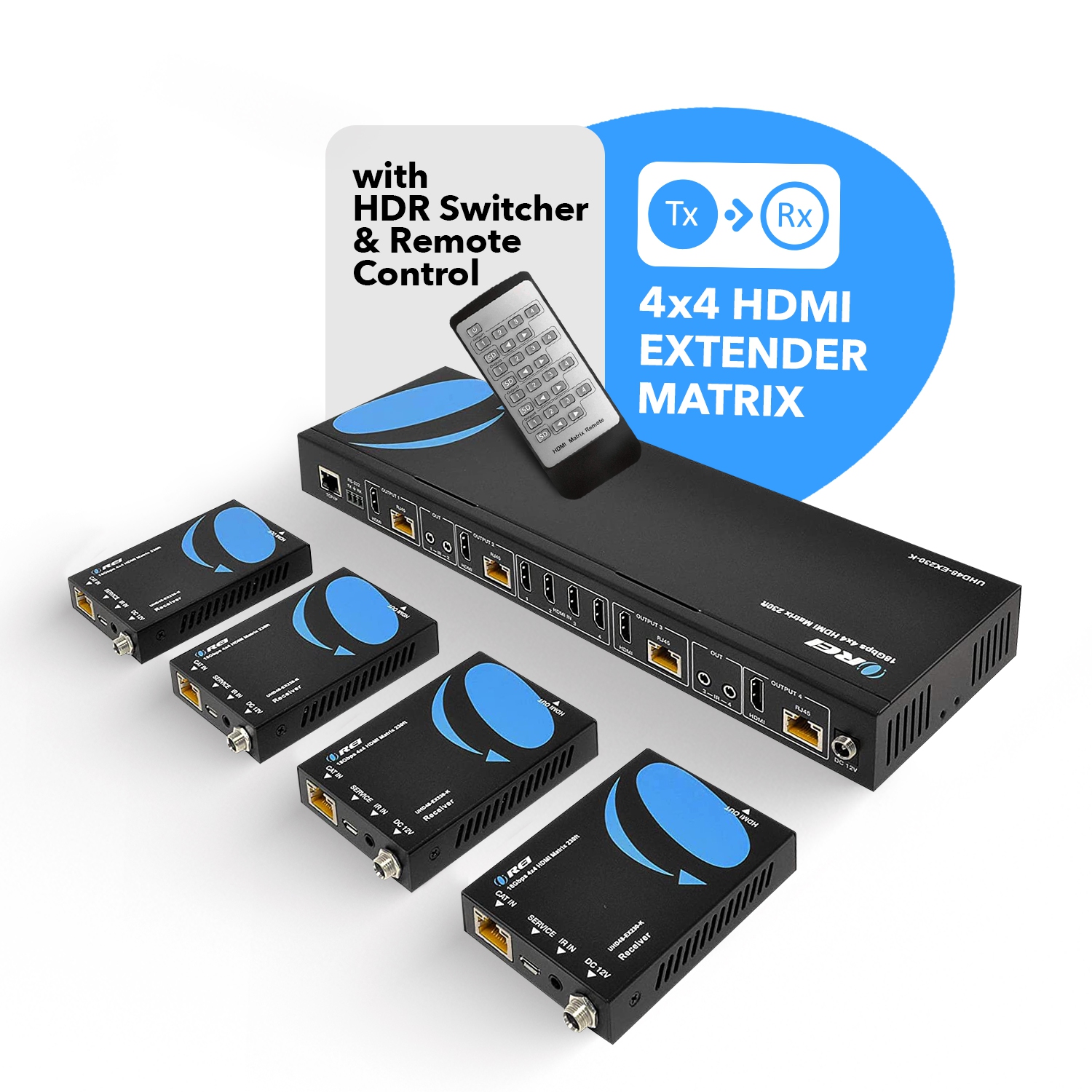 Prolongateur Matrix 4x4 HDMI - Ultra HD 4K à 60 Hz sur un seul câble CAT6/7