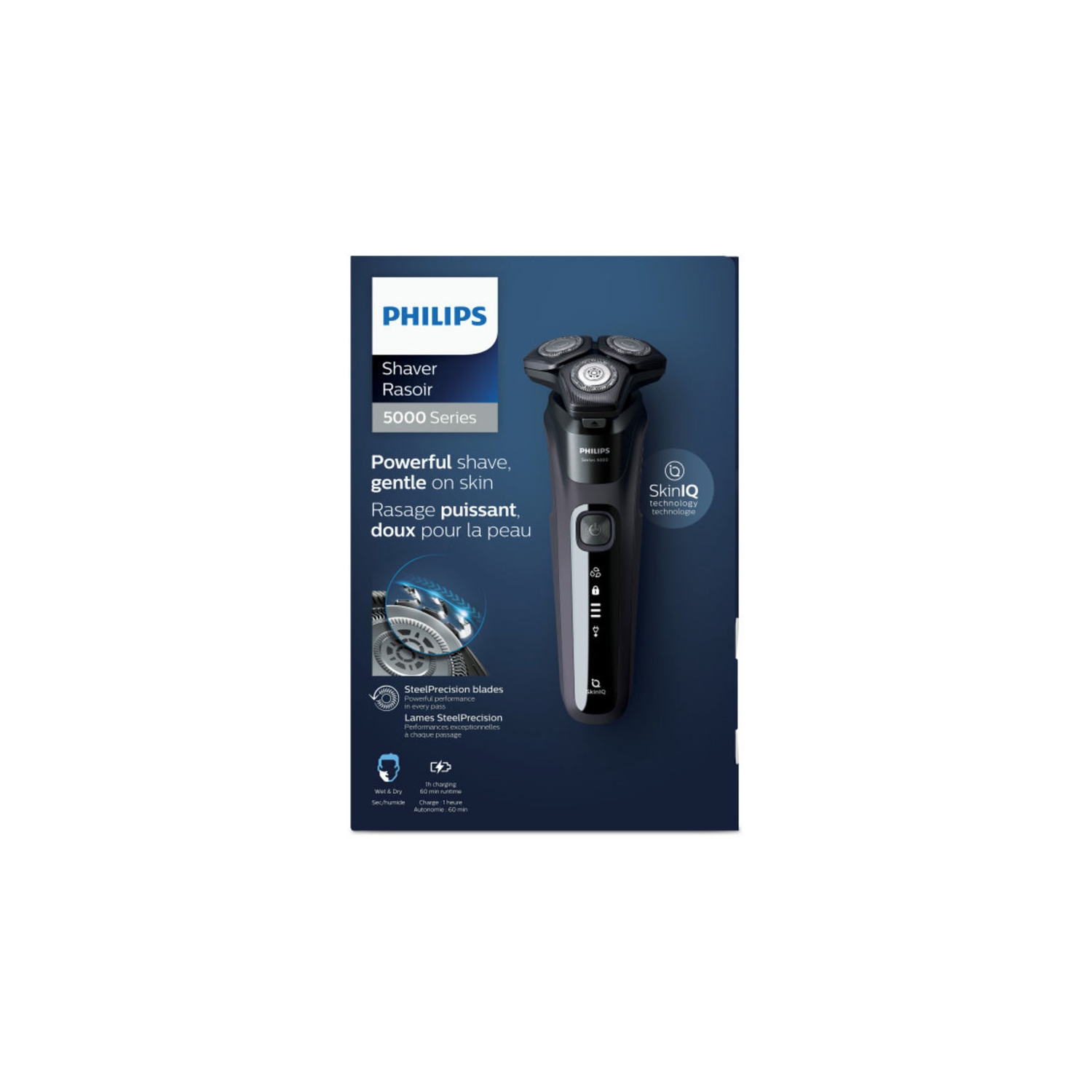 Philips Shaver Series 5000 | Wet and Dry - SkinIQ technology & SteelPrecision blades - S5588/25 - Midnight Blue