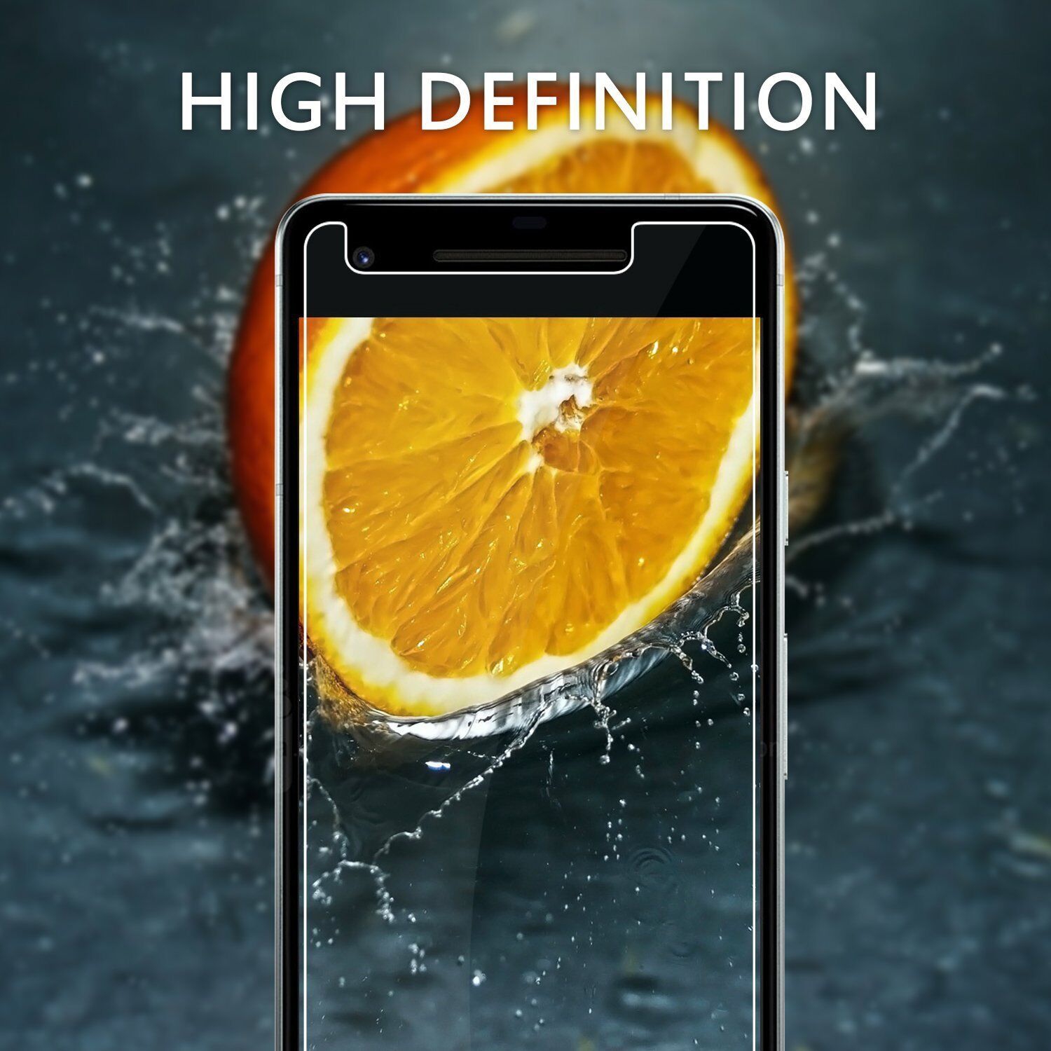 [PAQUET de 2] Protecteur d’écran en verre trempé noir pour Pixel 2 de Google - compatible avec les étuis