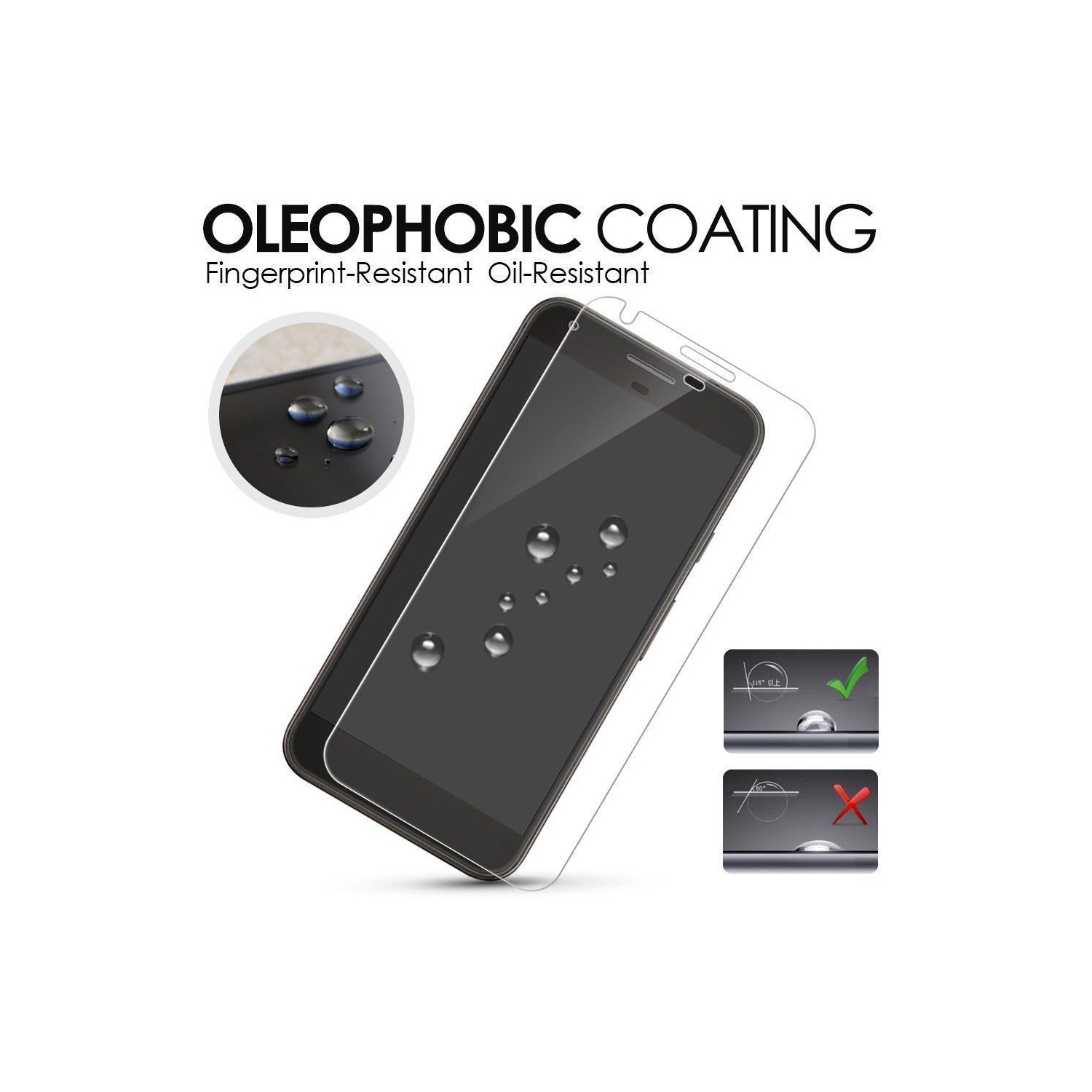 [PAQUET de 2] Protecteur d’écran en verre trempé noir pour Pixel 2 de Google - compatible avec les étuis