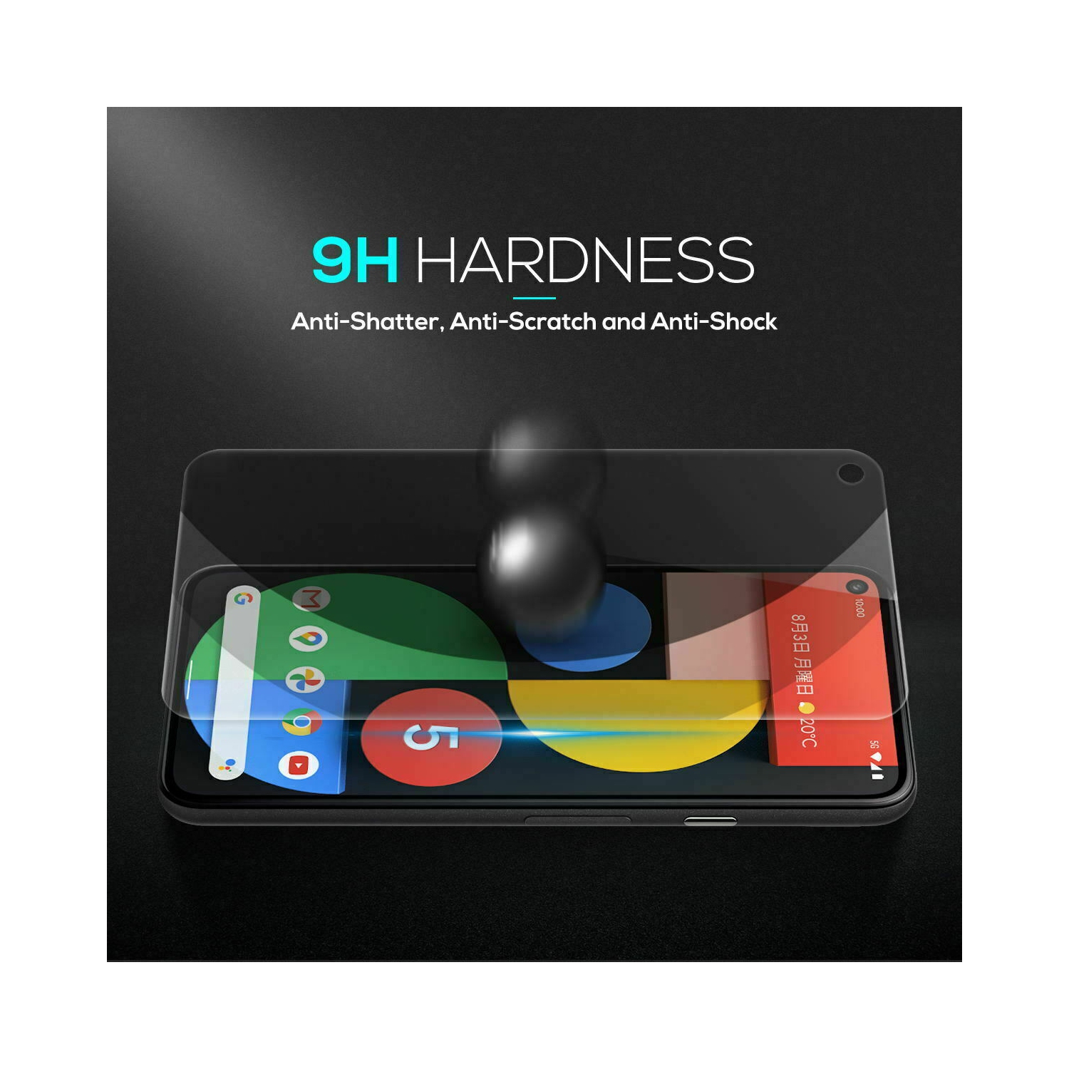 [2 PACK] Google pixel 2 XL Black Tempered Glass Screen Protector Guard - Case Friendly