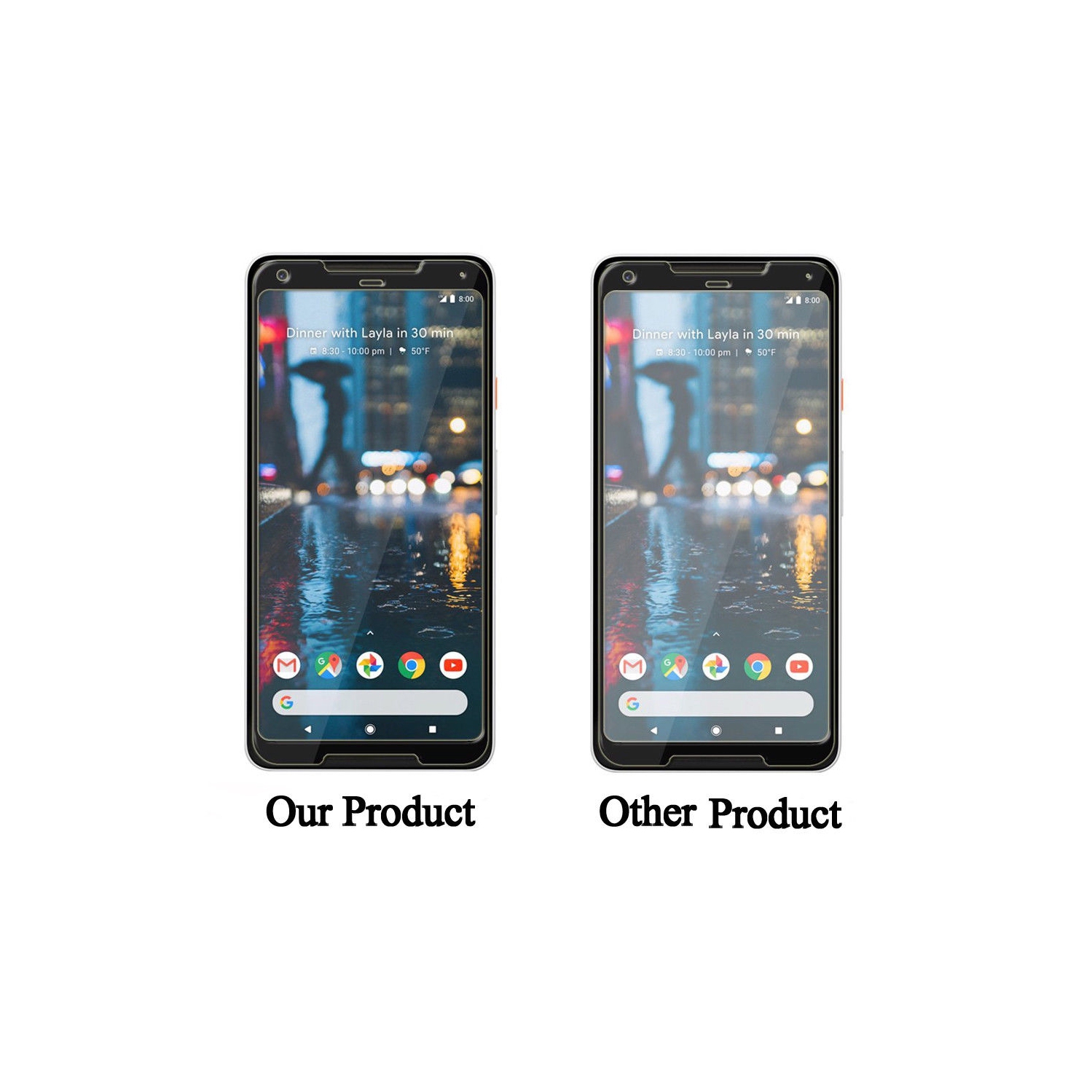 [PAQUET de 2] Protecteur d’écran en verre trempé noir pour Pixel 3 XL de Google - compatible avec les étuis