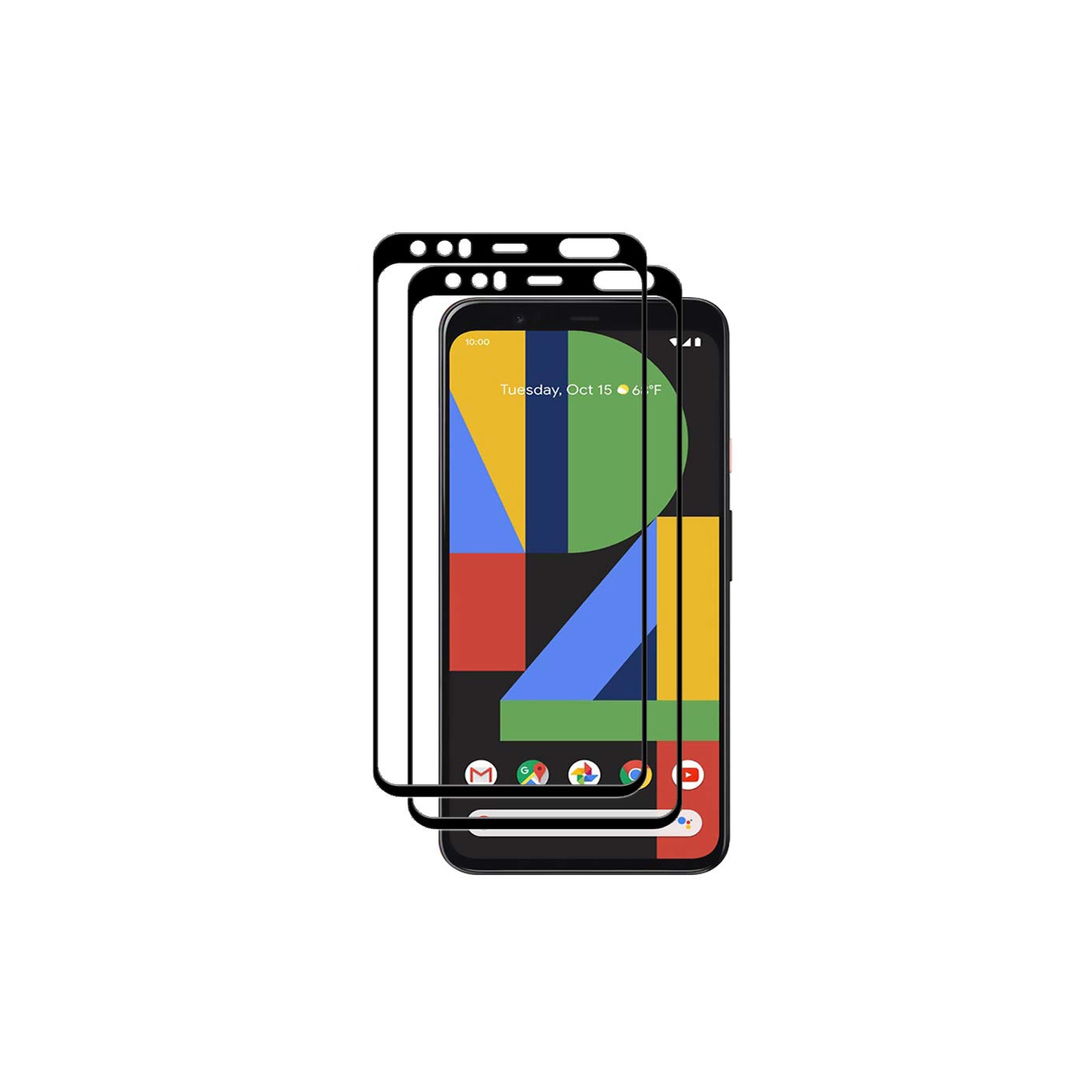 (Paquet de 2) Protecteur d’écran ACL en verre trempé noir pour Pixel 4 XL de Google