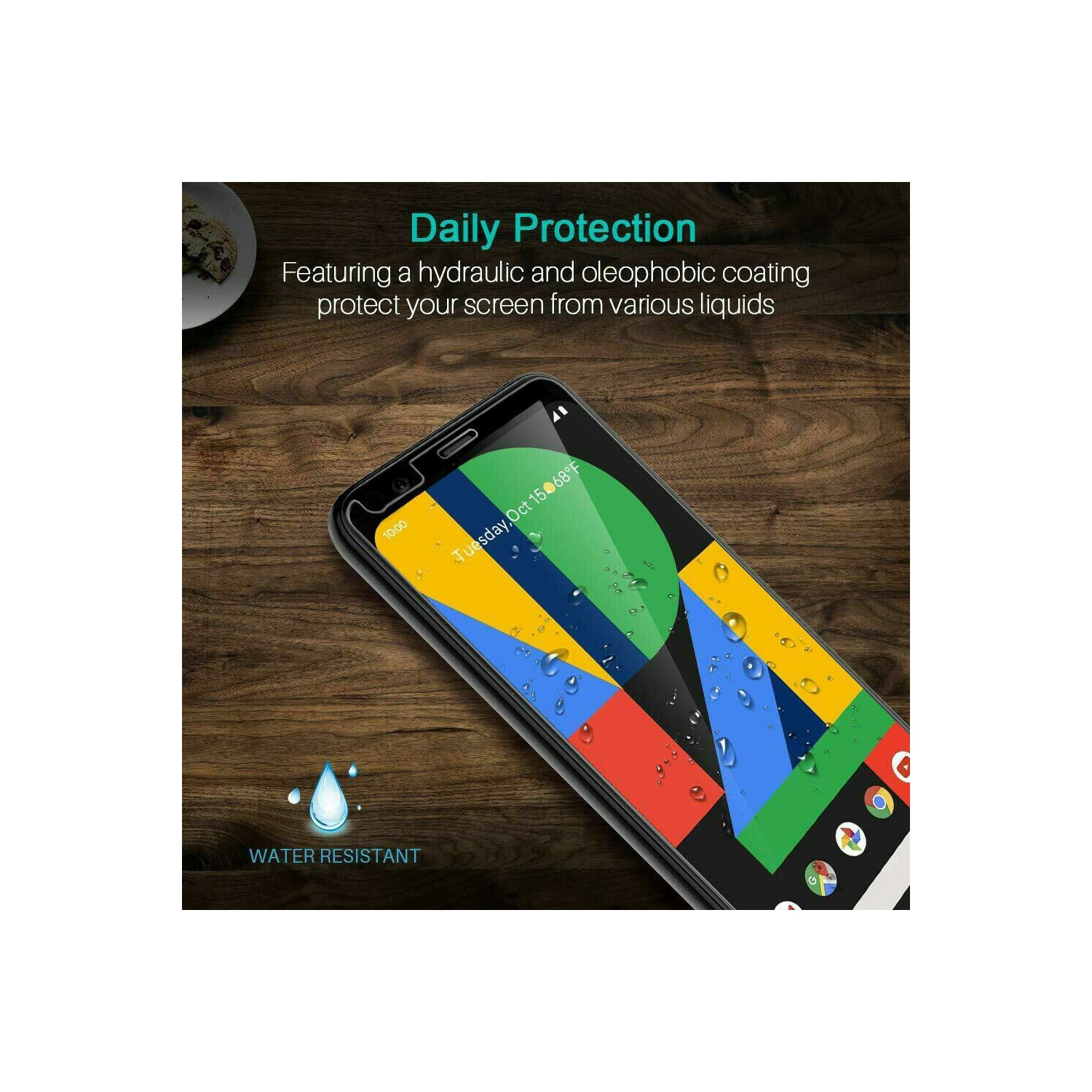 (Paquet de 2) Protecteur d’écran ACL en verre trempé noir pour Pixel 4a de Google