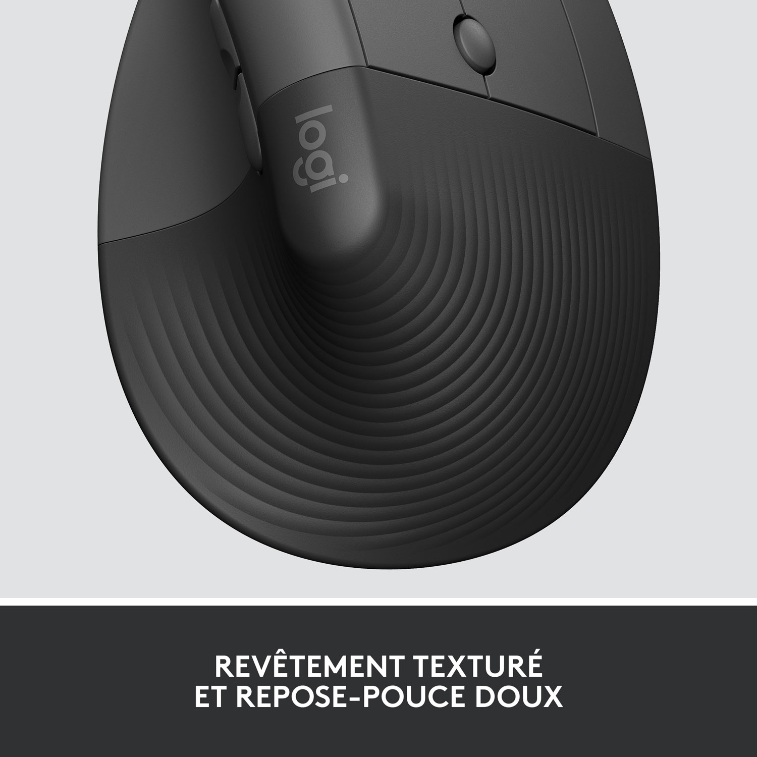 Souris Bluetooth verticale ergonomique Lift de Logitech - Graphite