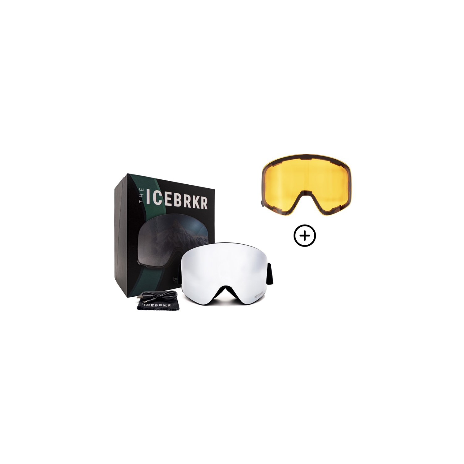 Ski Goggle Integrating Bone Conduction audio and Bluetooth 5.0 Conference Intercom technology - BONE ICEBRKR