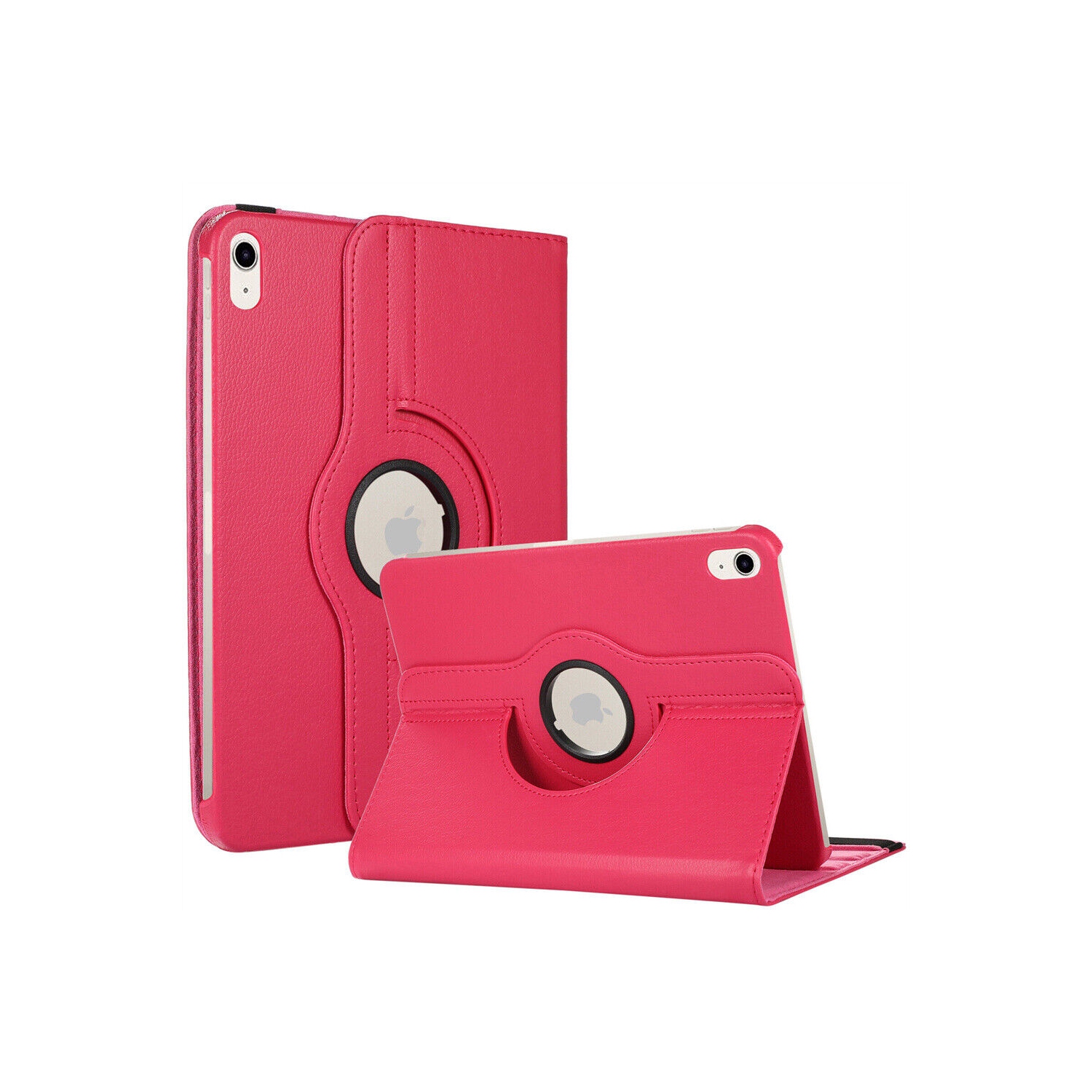 [CS] 360 Rotating PU Leather Stand Case Smart Cover for iPad 10th Gen. / iPad 11th Gen., Hot Pink