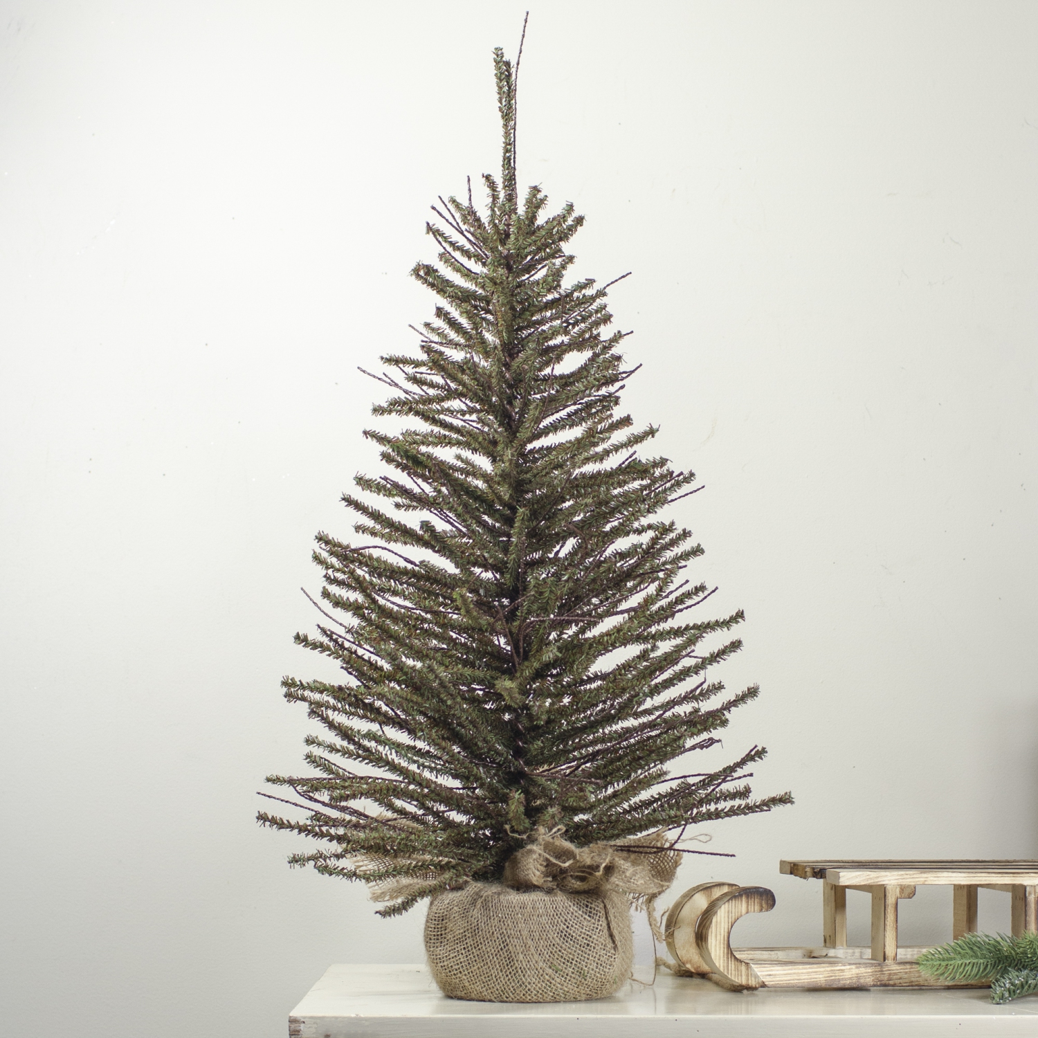 Medium Warsaw Twig Artificial Christmas Tree with Burlap Base - 2.5' - Unlit