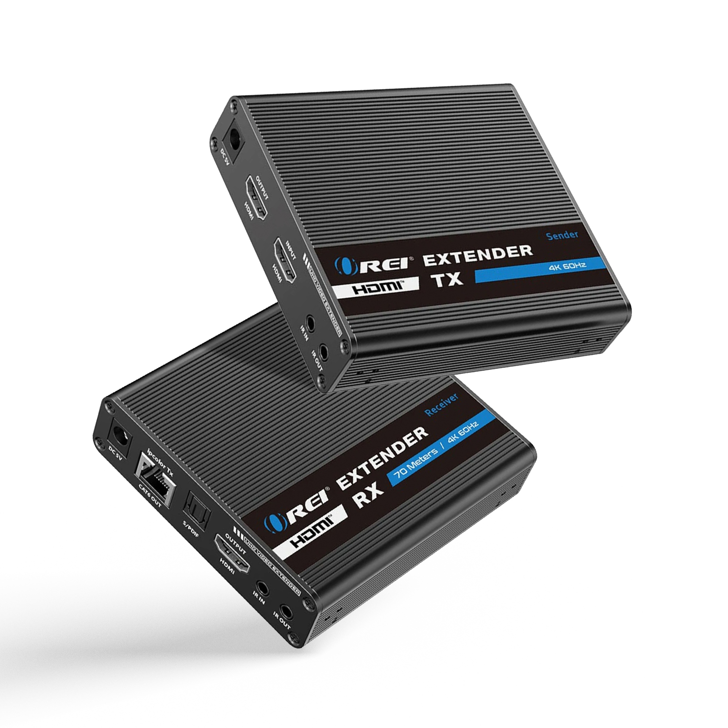 4K HDMI Extender Balun up to 230Ft Over CAT6/7 - One to Many Cascade 4K@60Hz 4:4:4 with HDR, Downscaling