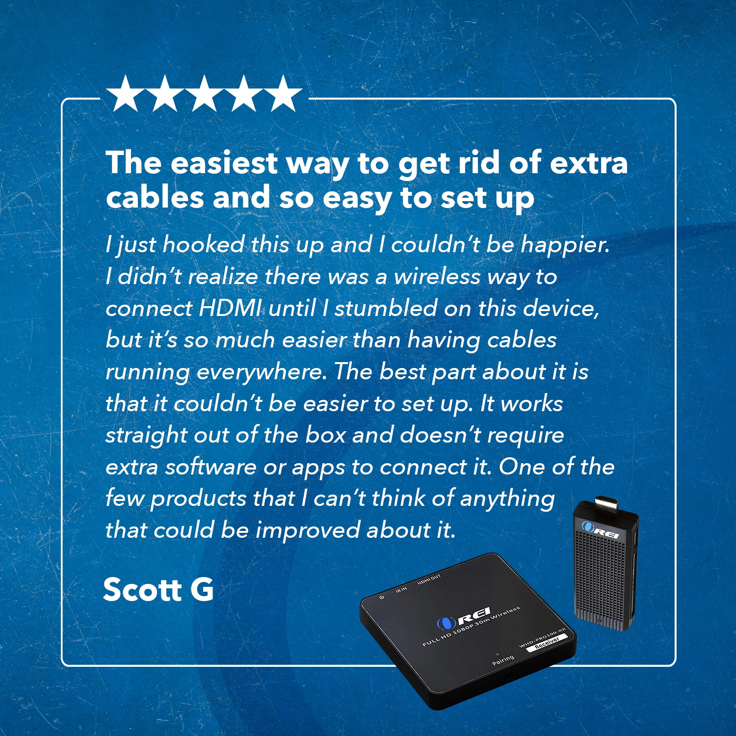 Récepteur/émetteur de rallonge HDMI sans fil @1080p jusqu’à 100 pi