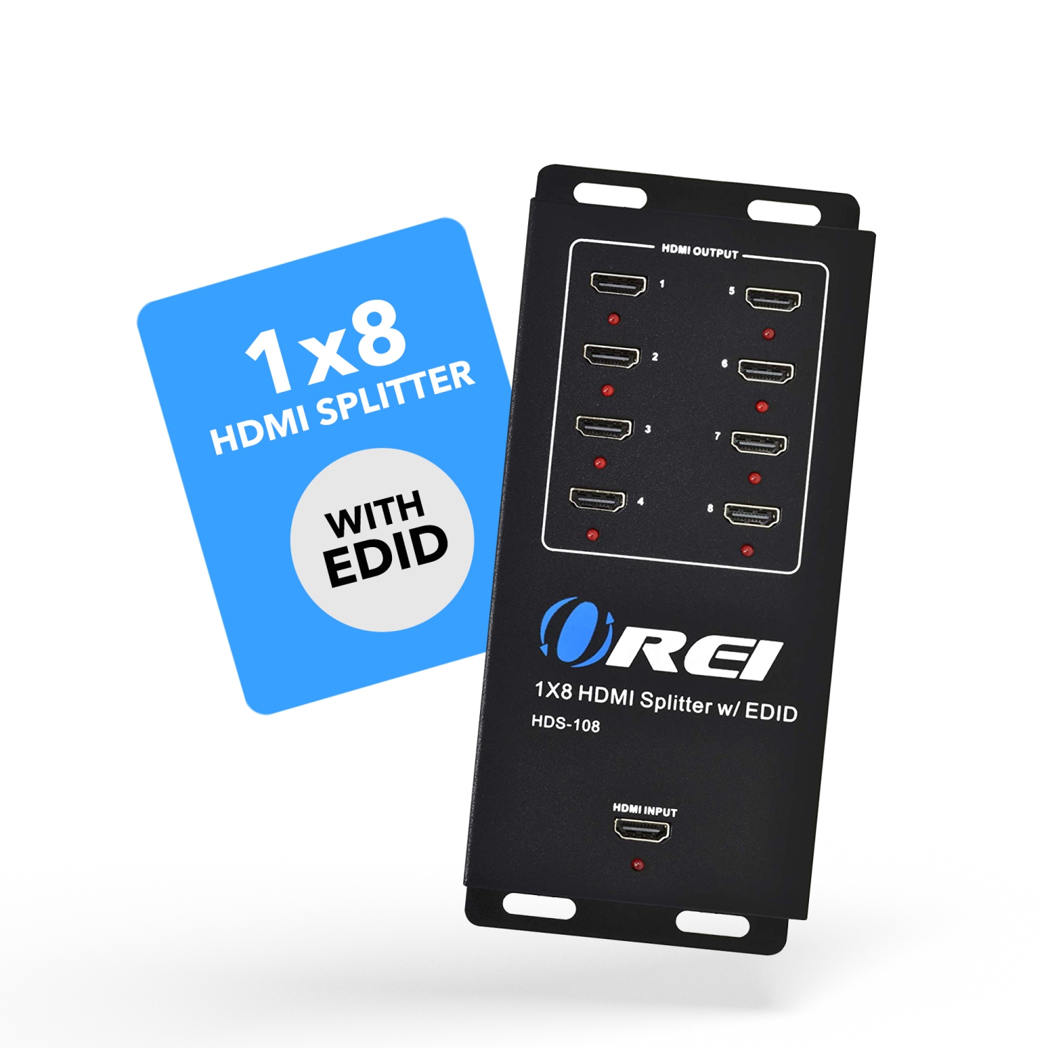 1x8 HDMI Splitter 4K @30Hz Powered - Supports 3D Full HD 1080P