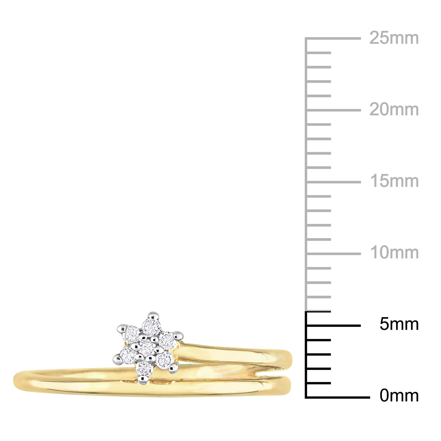 Amour Diamond Accent Promise Ring Yellow Silver - Size 6