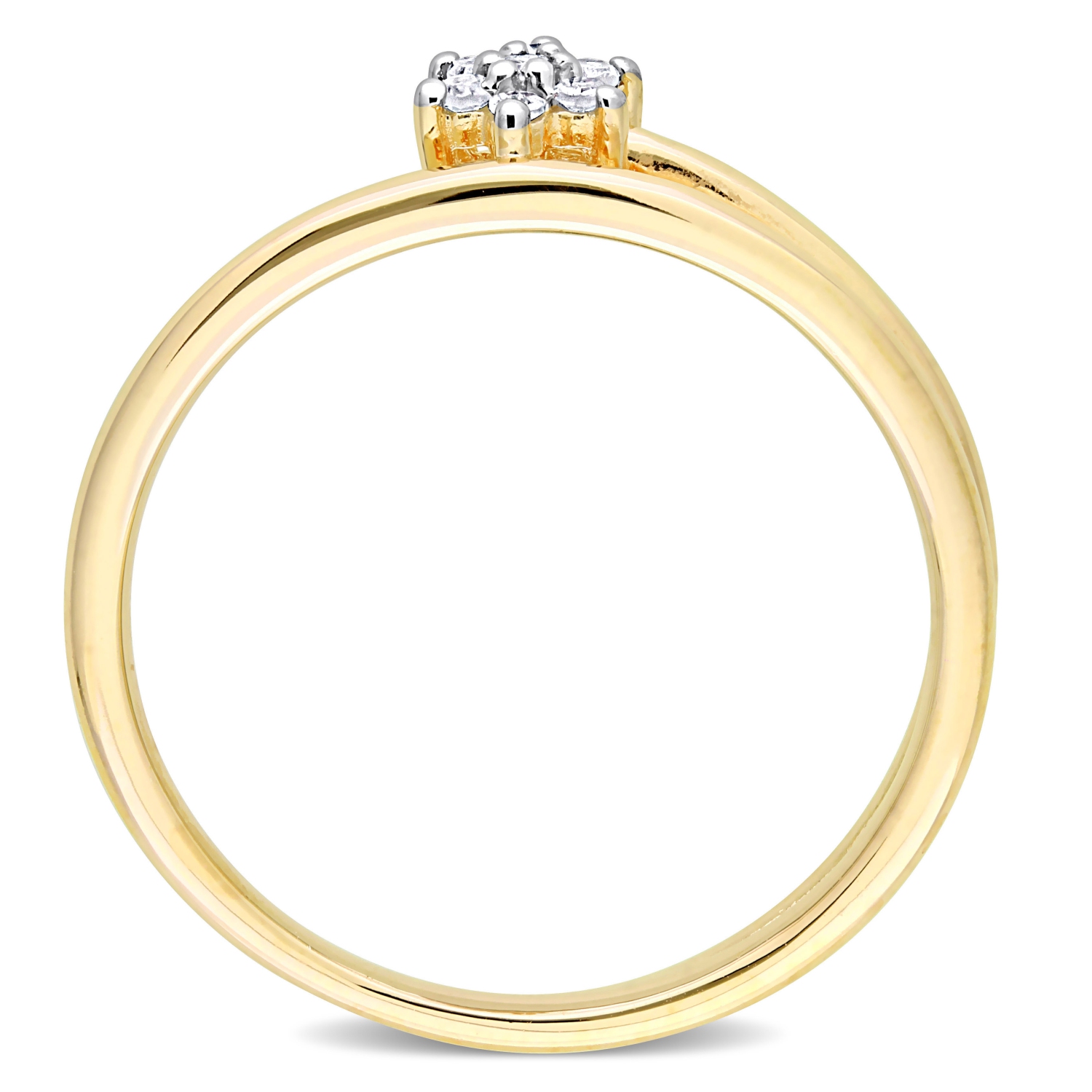 Amour Diamond Accent Promise Ring Yellow Silver - Size 6