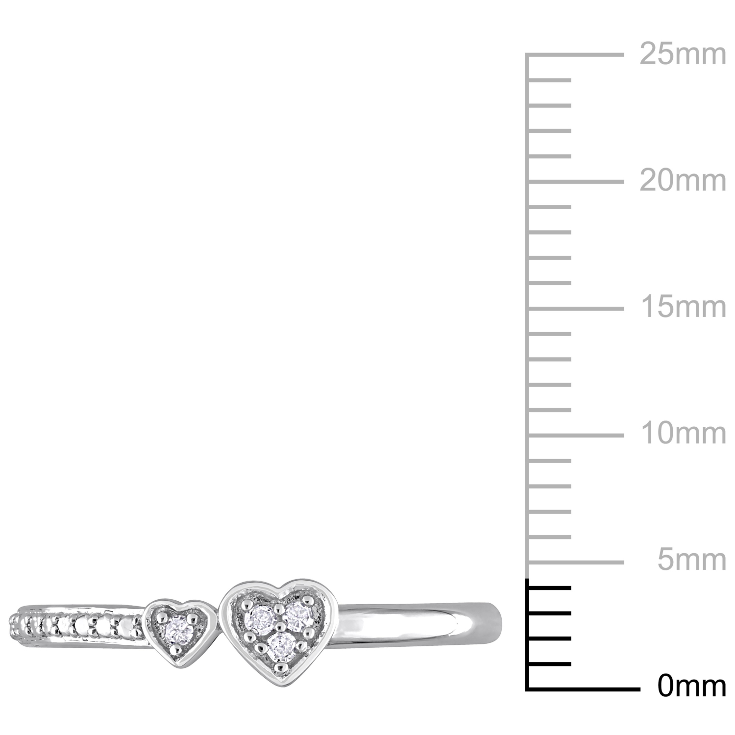 Amour Diamond Accent Heart Promise Ring Silver - Size 7