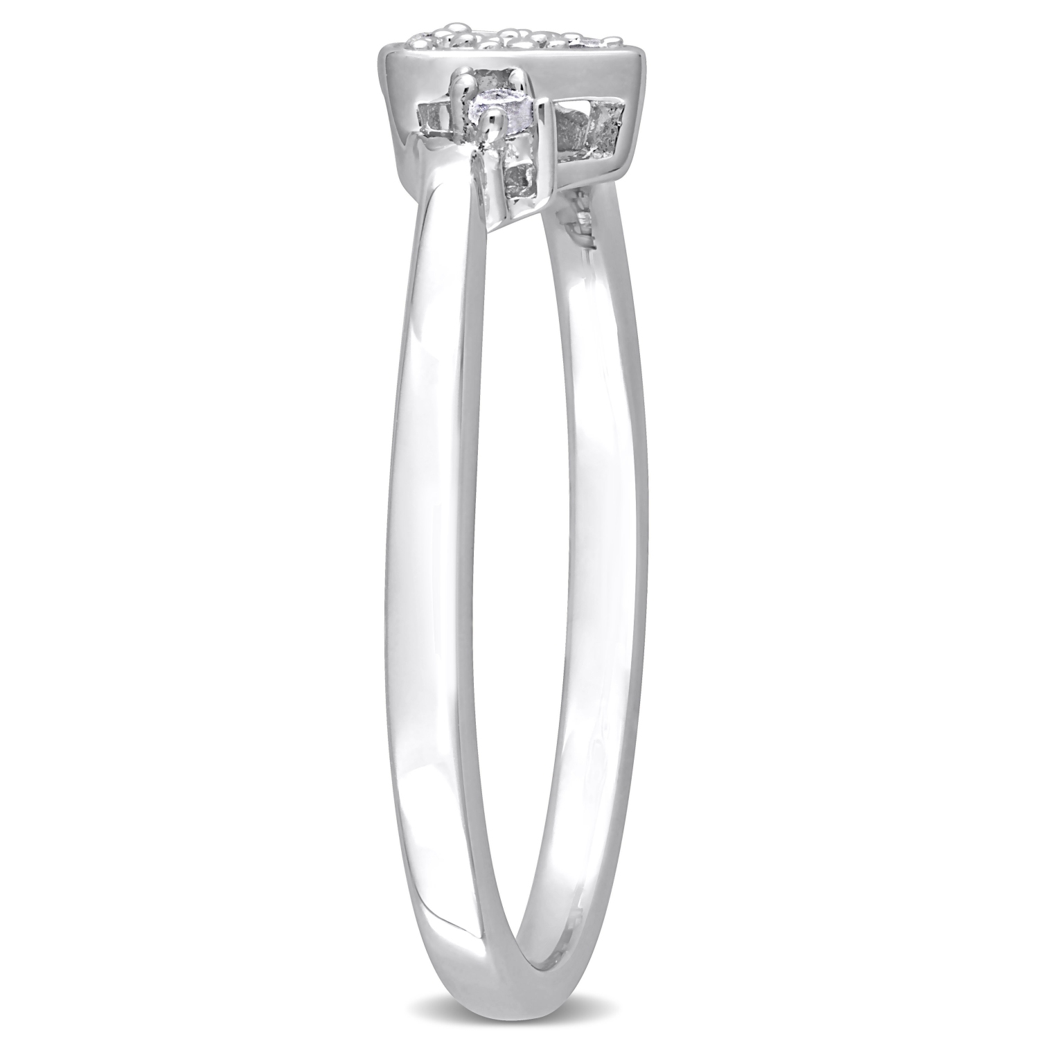 Amour 1/10 CT TW Diamond Heart Ring Silver - Size 8