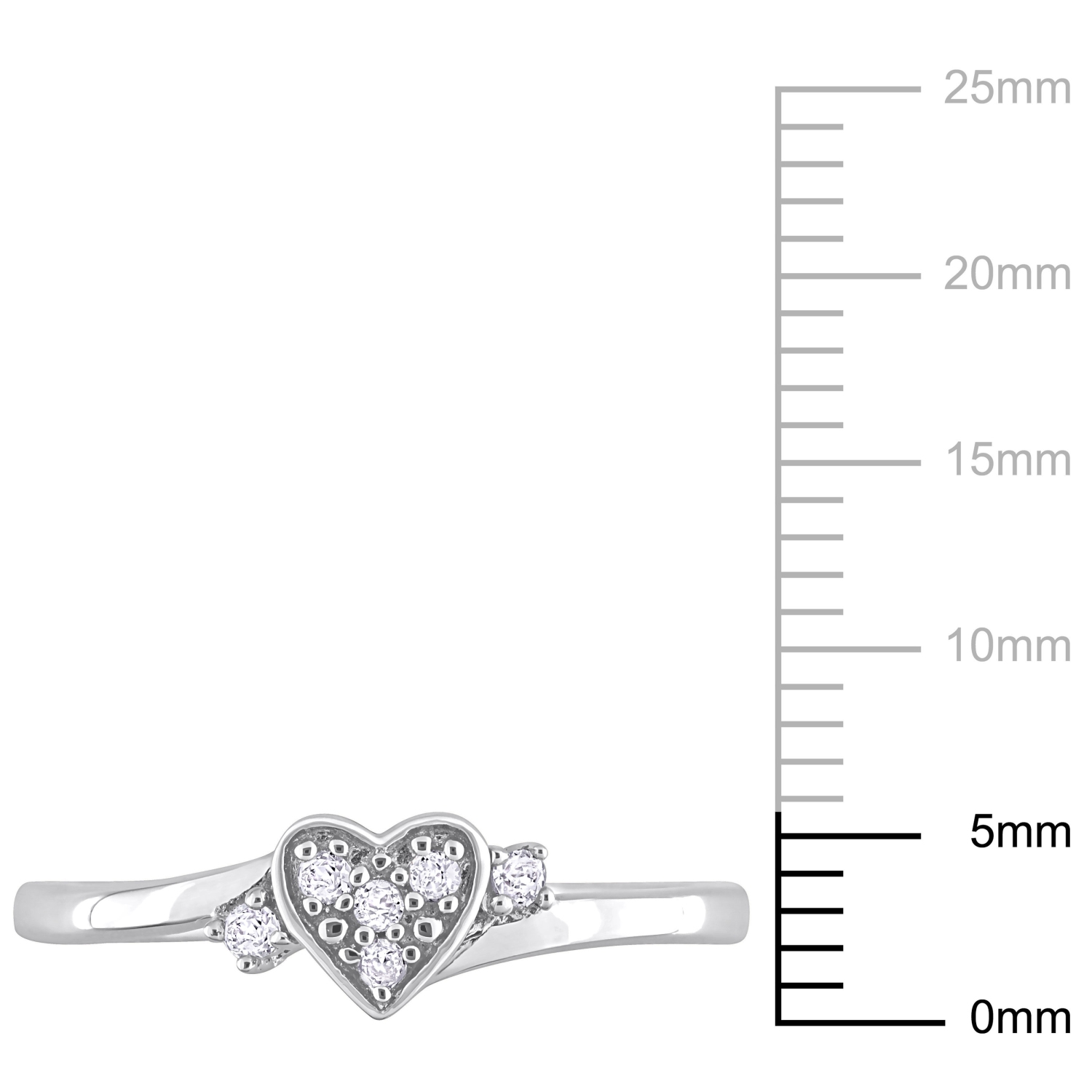 Amour 1/10 CT TW Diamond Heart Ring Silver - Size 8