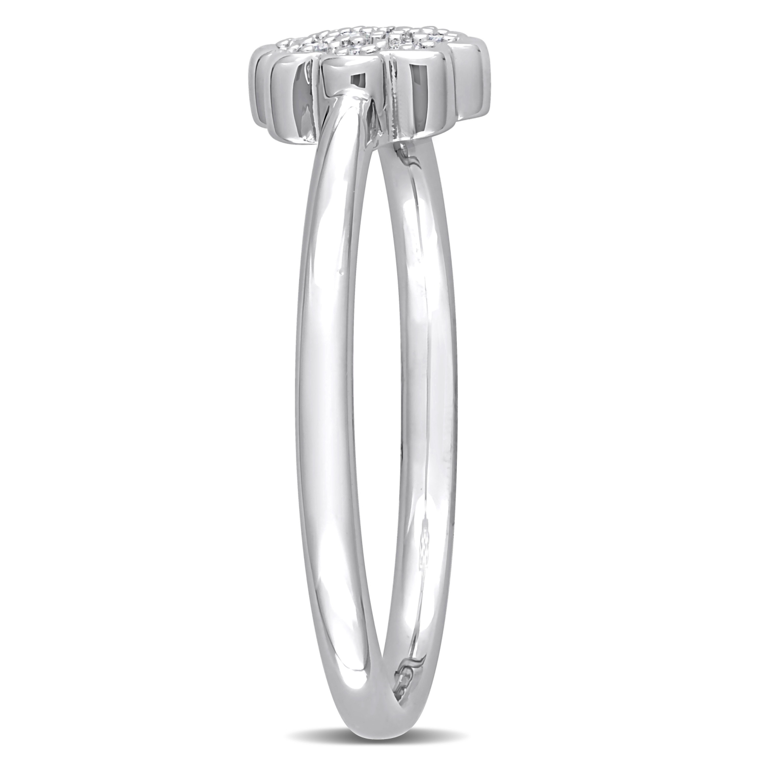 Amour Diamond Accent Floral Ring Silver - Size 7