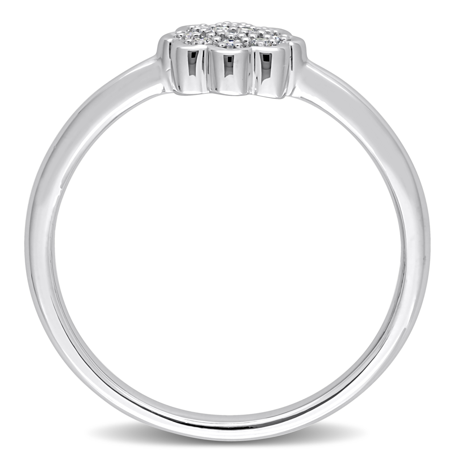 Amour Diamond Accent Floral Ring Silver - Size 7