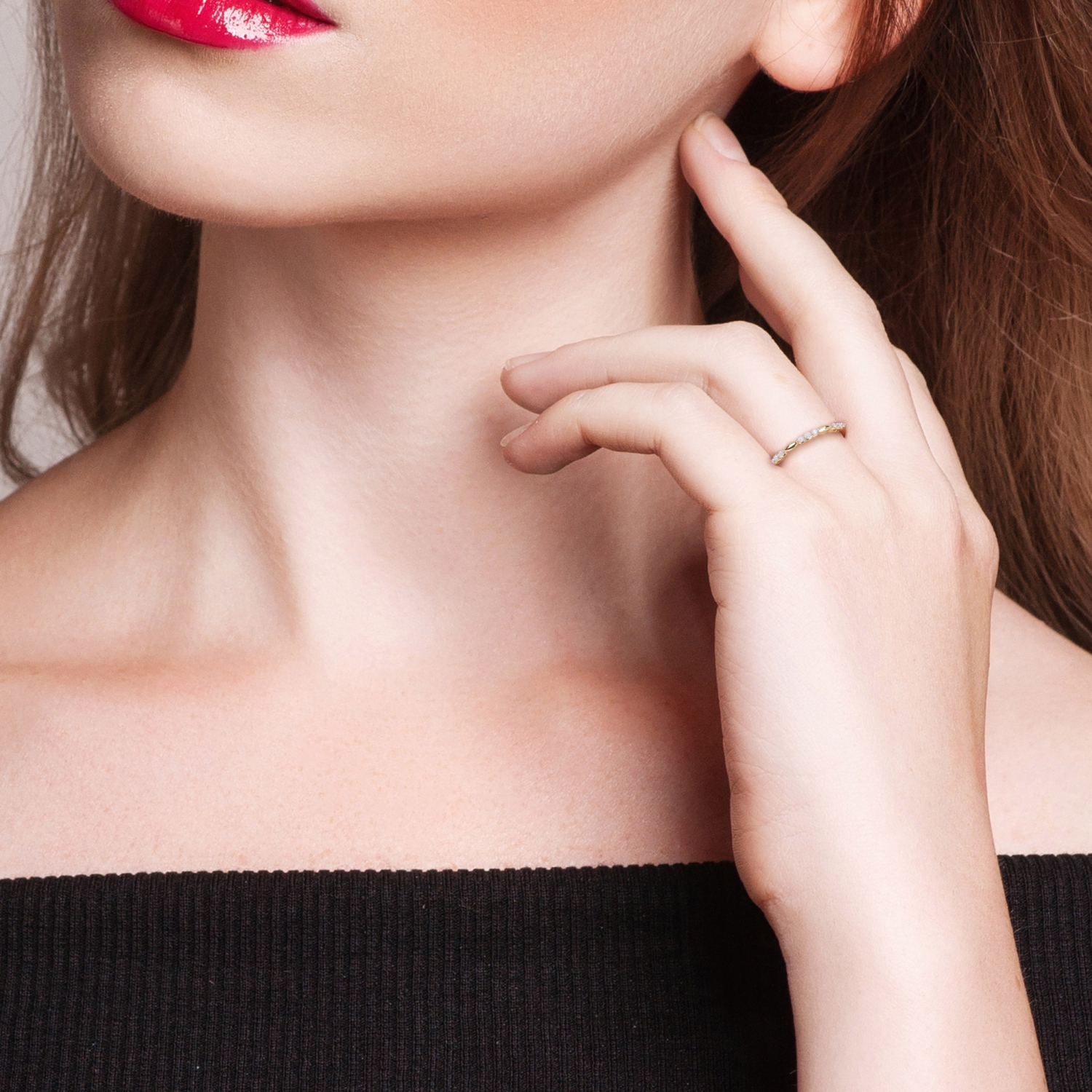 Amour 1/10 CT TW Diamond Promise Ring Yellow Silver - Size 8