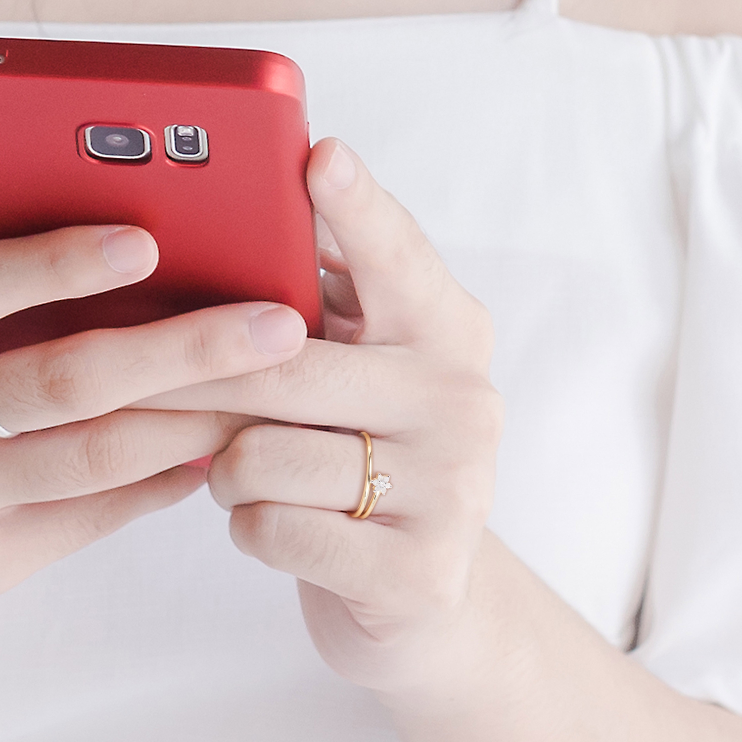 Amour Diamond Accent Promise Ring Yellow Silver - Size 7