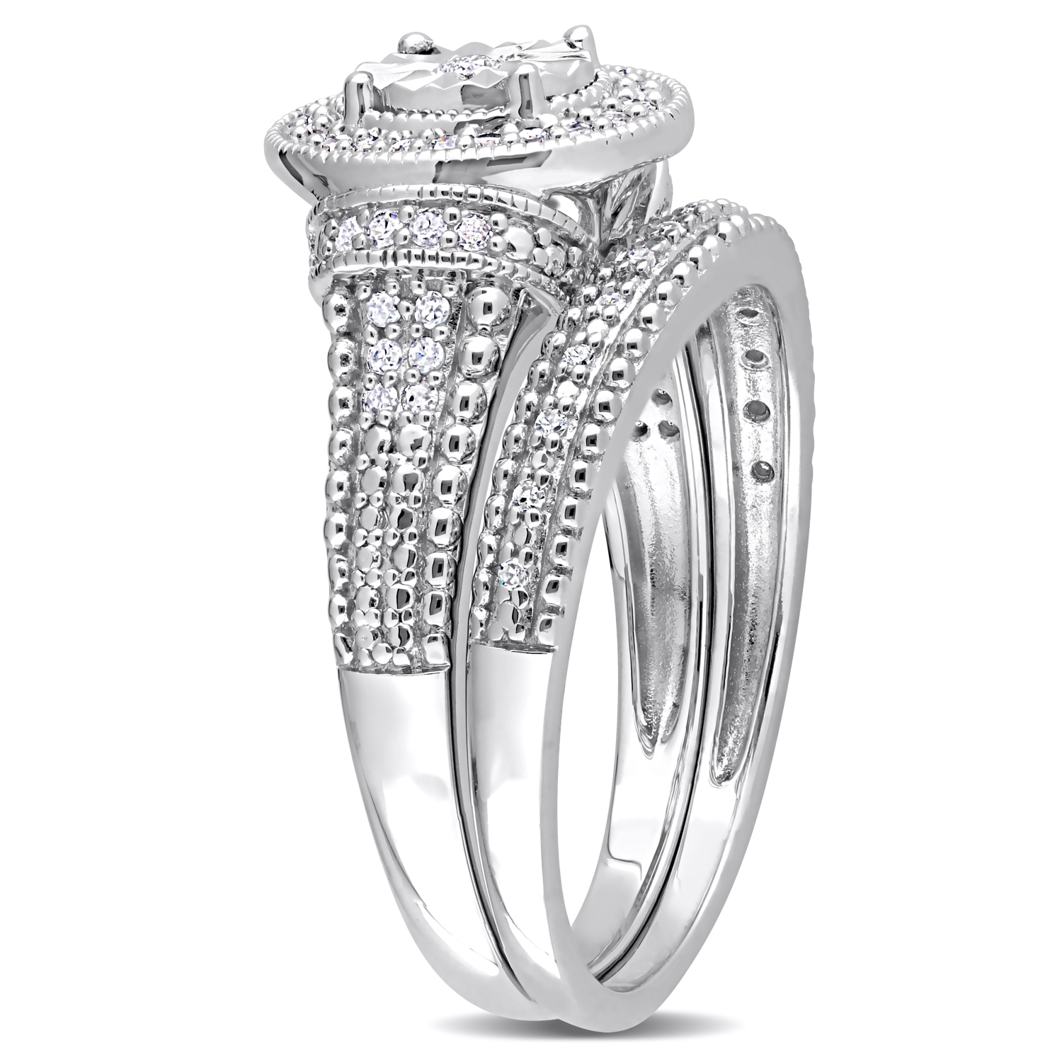 Amour 1/4 CT TW Diamond Bridal Ring Set Silver - Size 6