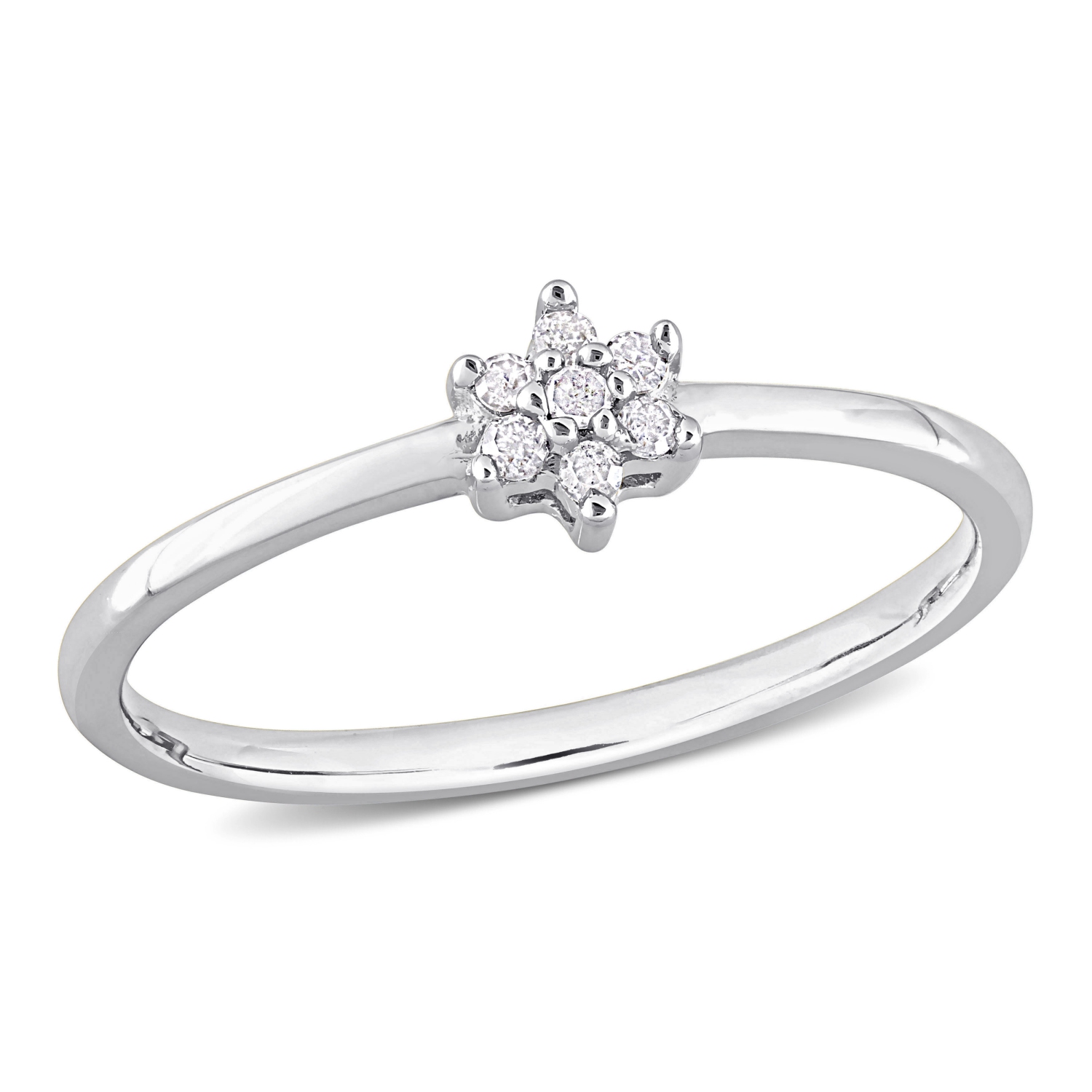Amour Bague de Promesse en Argent Sertie de Diamants