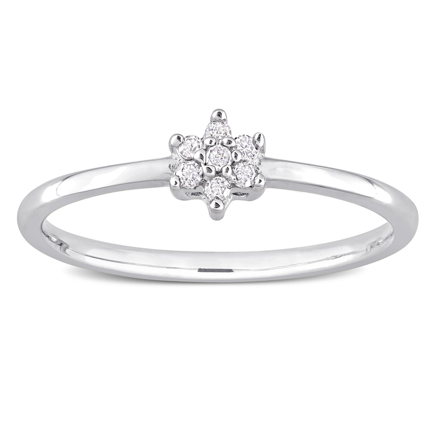Amour Bague de Promesse en Argent Sertie de Diamants