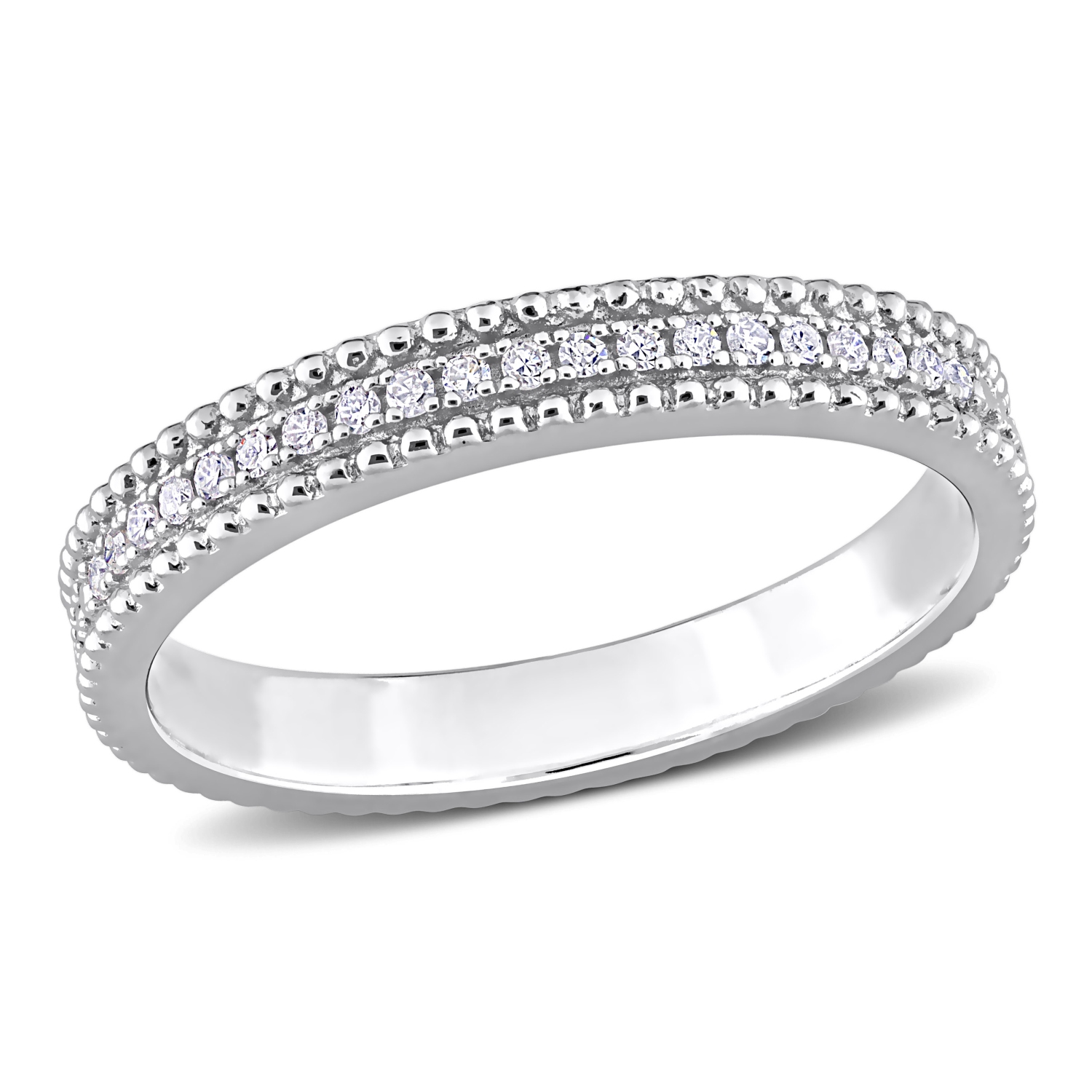Amour 1/10 CT TW Diamond Eternity Ring Silver - Size 6