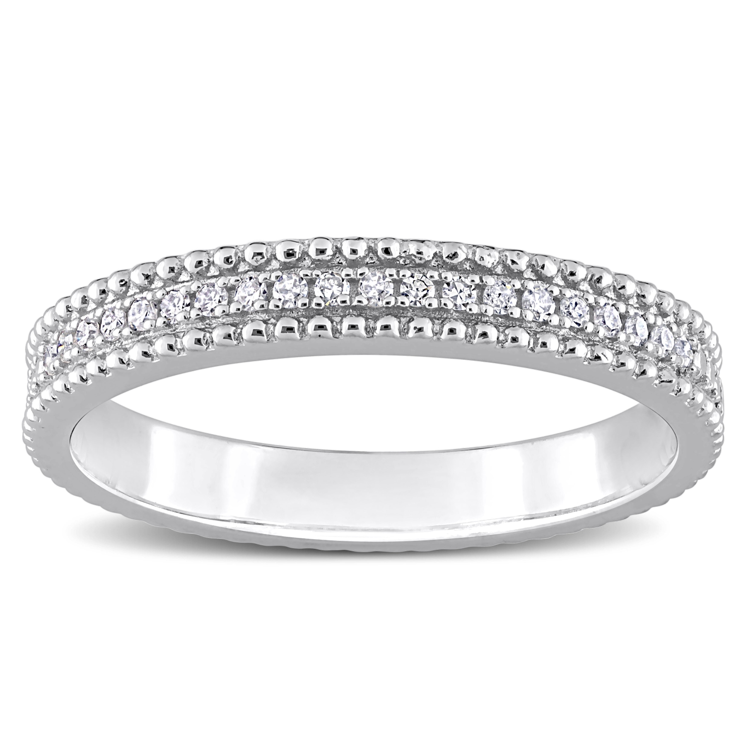Amour 1/10 CT TW Diamond Eternity Ring Silver - Size 6