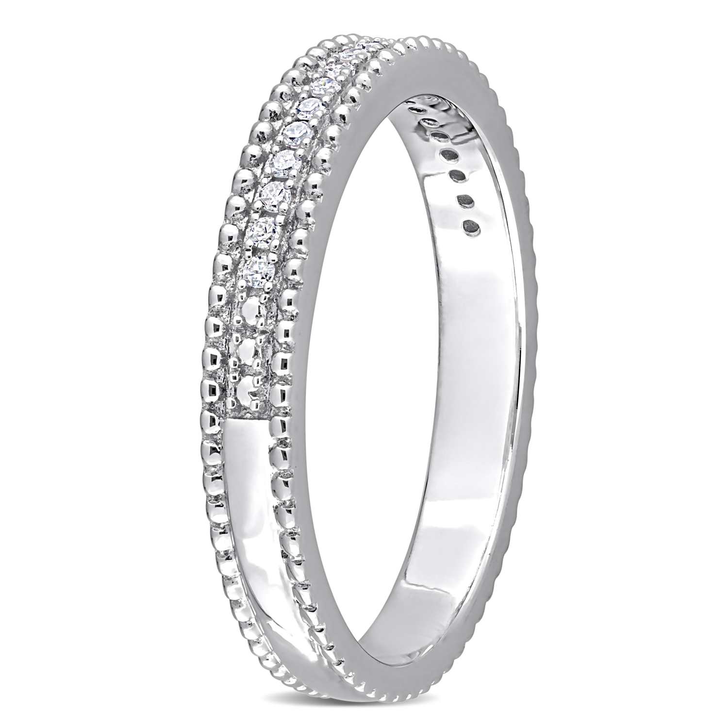 Amour 1/10 CT TW Diamond Eternity Ring Silver - Size 6