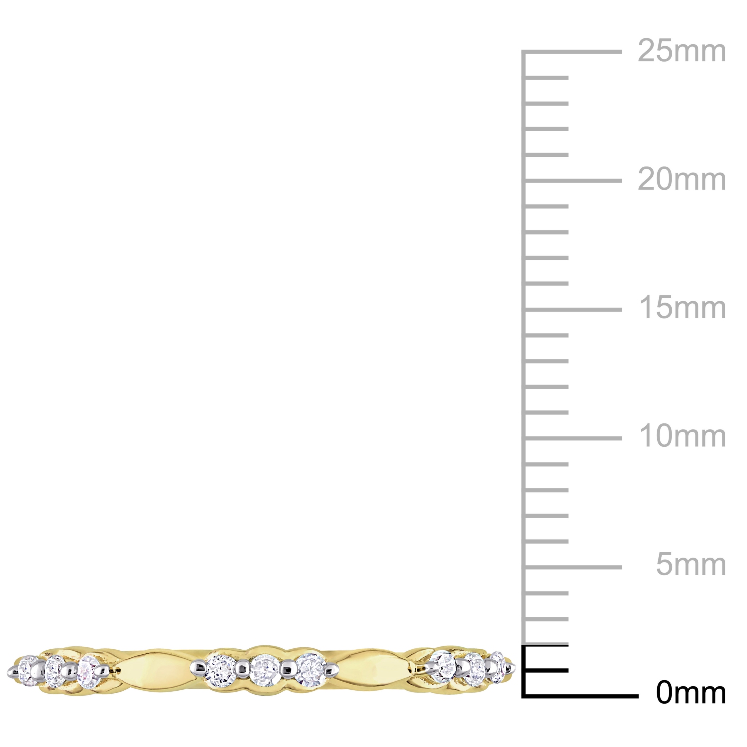 Amour 1/10 CT TW Diamond Promise Ring Yellow Silver - Size 7