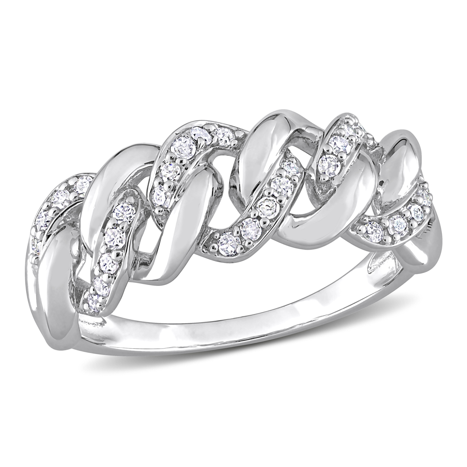 Amour 1/4 CT TW Diamond Link Ring Silver - Size 7