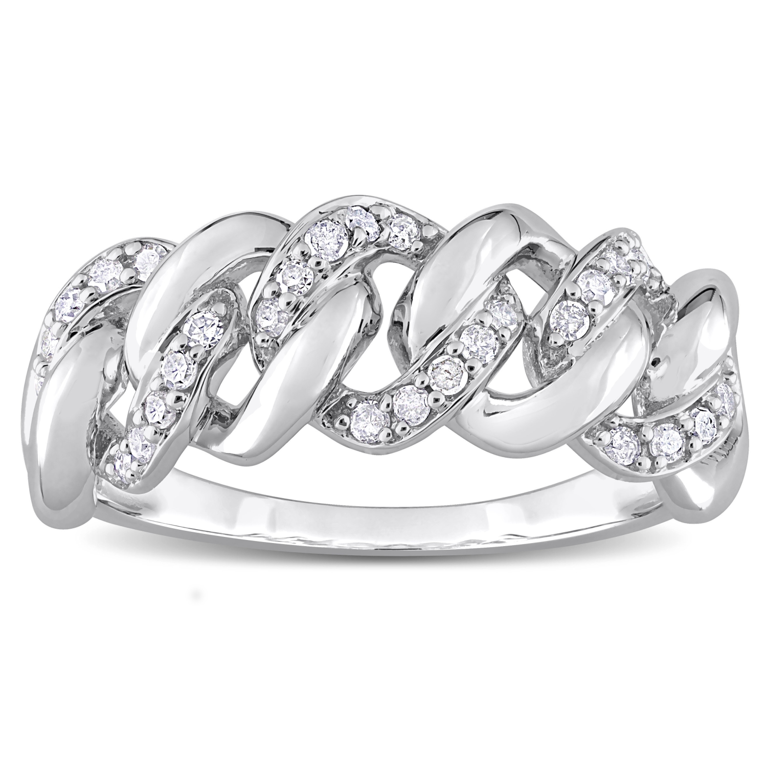 Amour 1/4 CT TW Diamond Link Ring Silver - Size 7