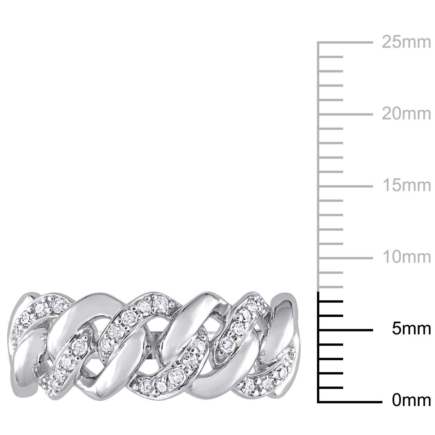 Amour 1/4 CT TW Diamond Link Ring Silver - Size 7