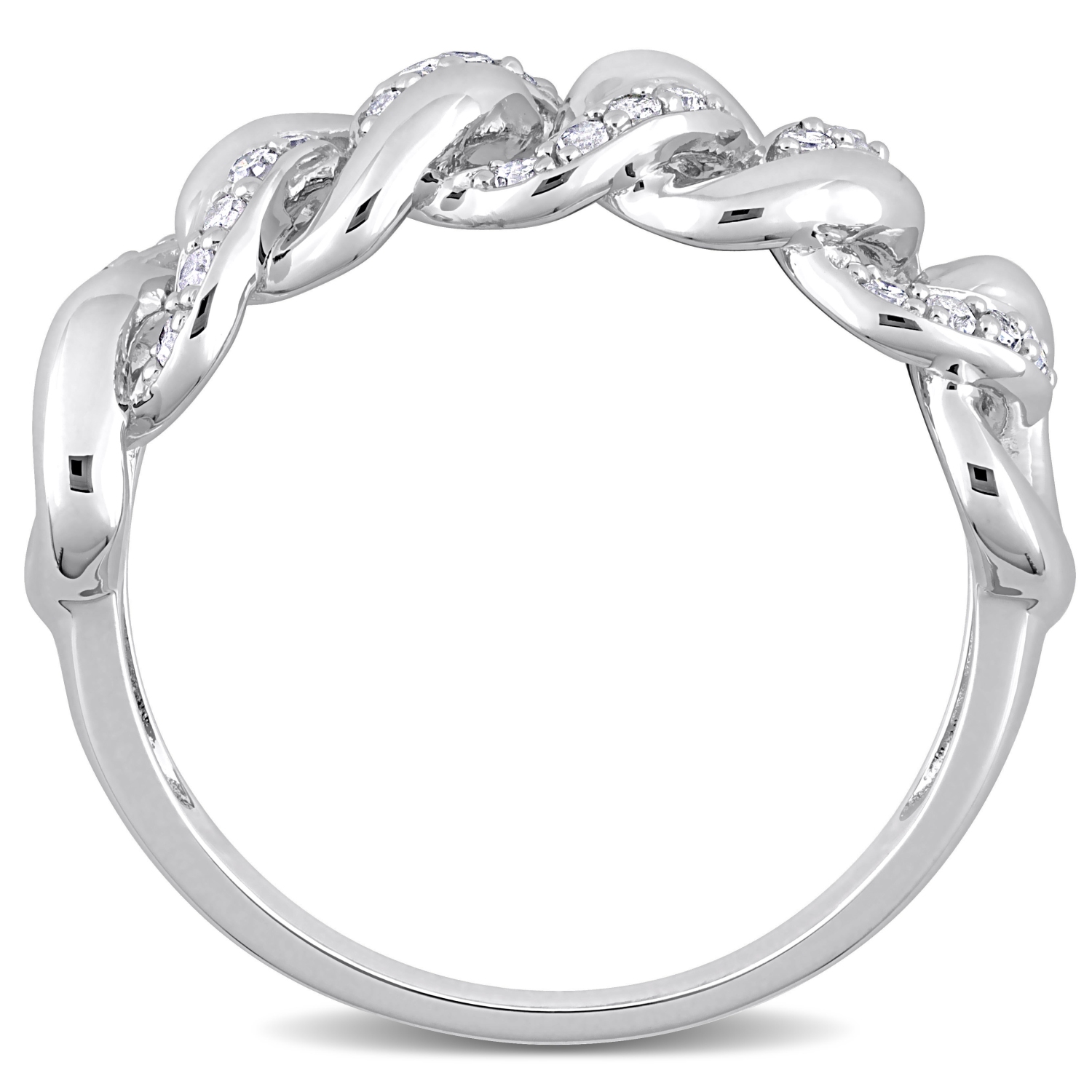 Amour 1/4 CT TW Diamond Link Ring Silver - Size 7