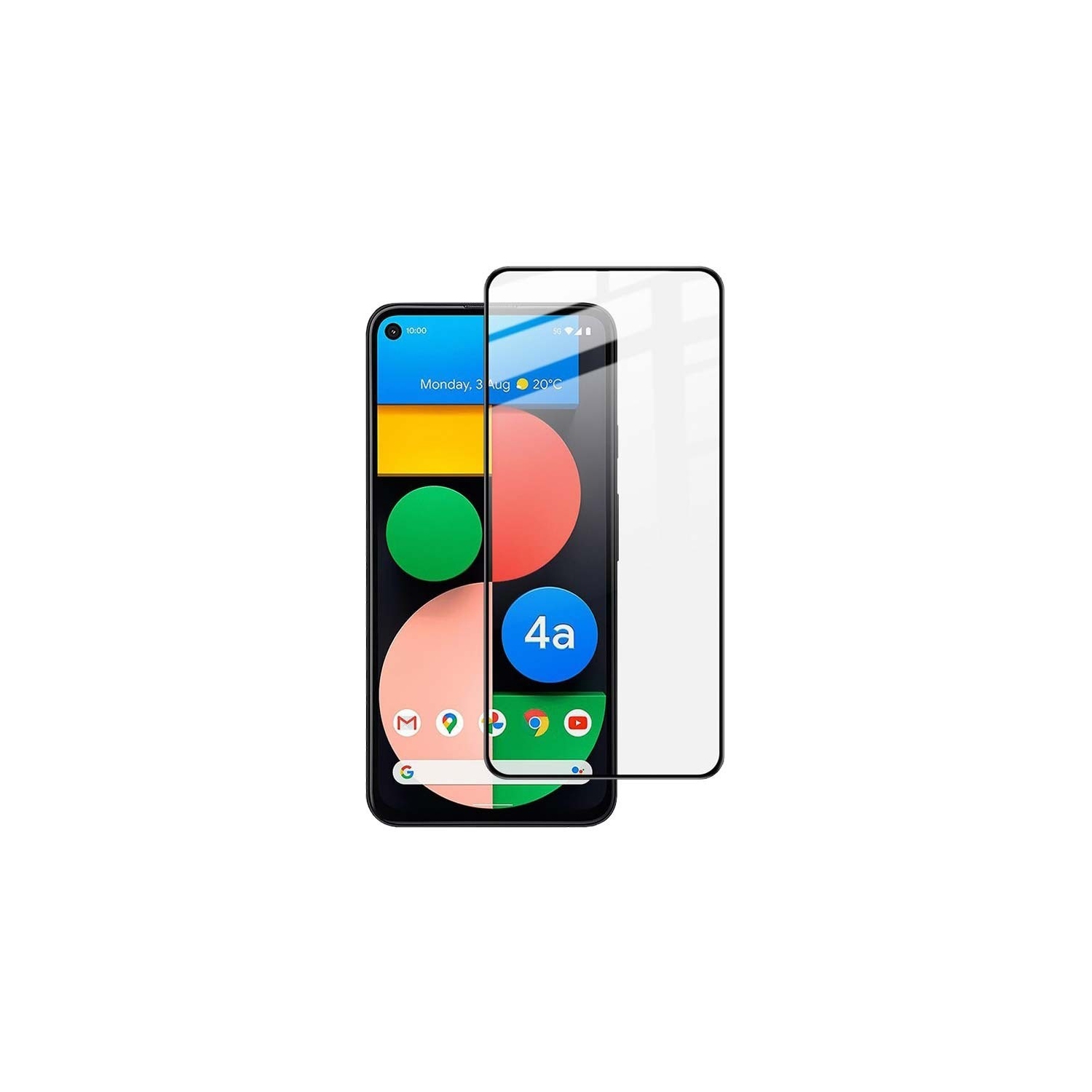 (2 Pack) Google Pixel 4a 5G Black Full Cover Tempered Glass LCD Screen Protector Film Guard