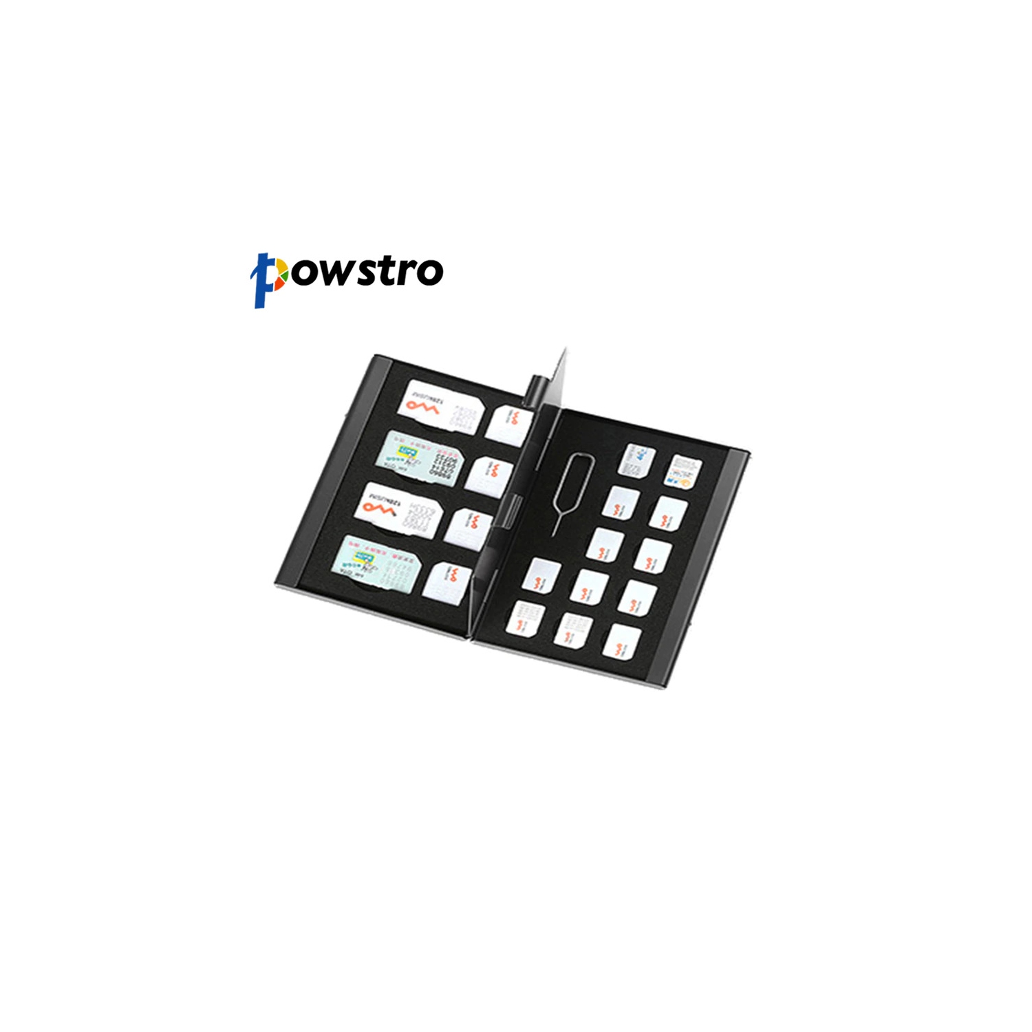 Boîtier de rangement pour carte SIM en aluminium 21-en-1 étui téléphone cartes SIM mémoire aiguille mémoire broches mémoire portable et lampe