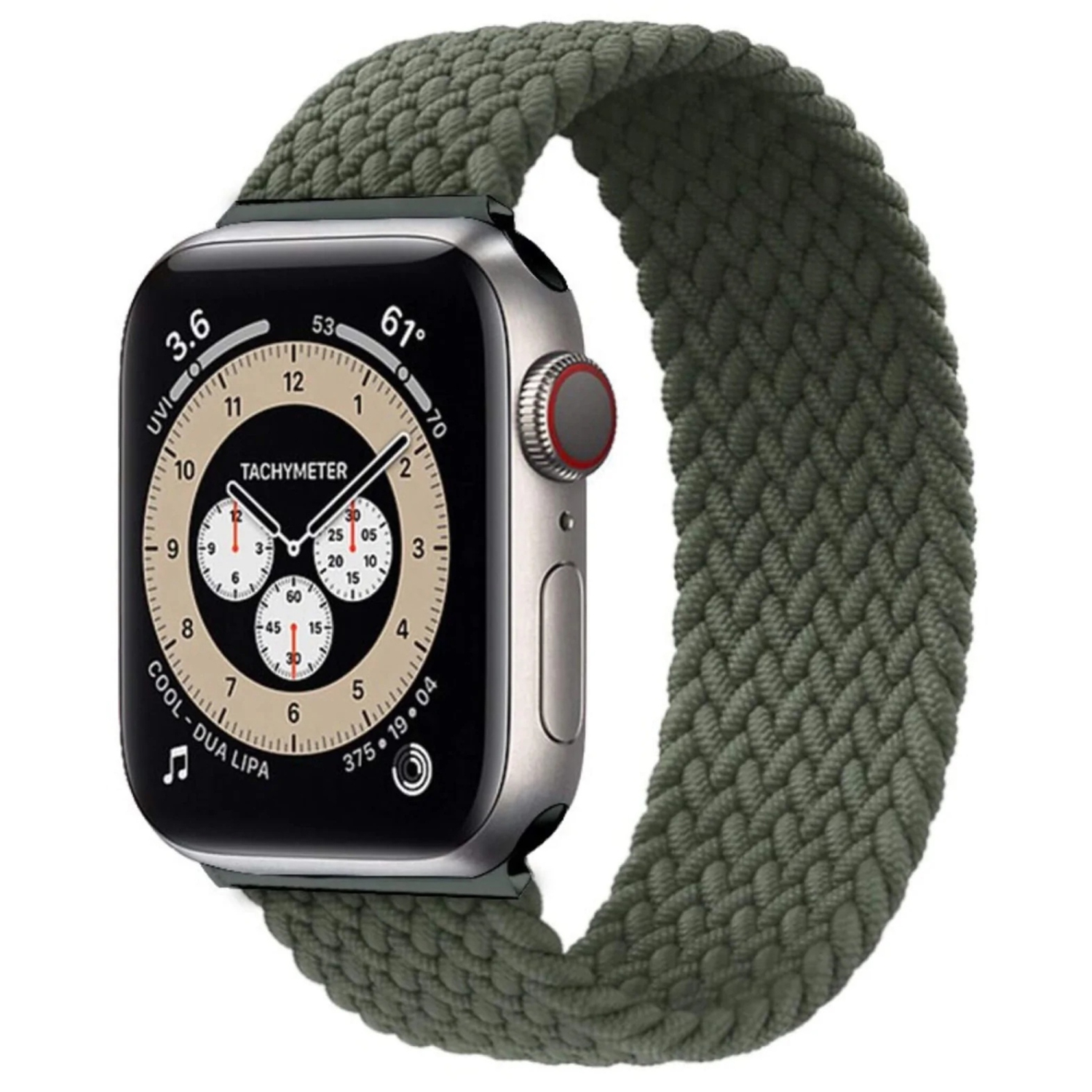 Elastic Braided Solo Loop Replacement Band Strap for Apple Watch iWatch Series 1 to 10 SE Ultra, 38mm 40mm 41mm 42mm(Series 10), Green