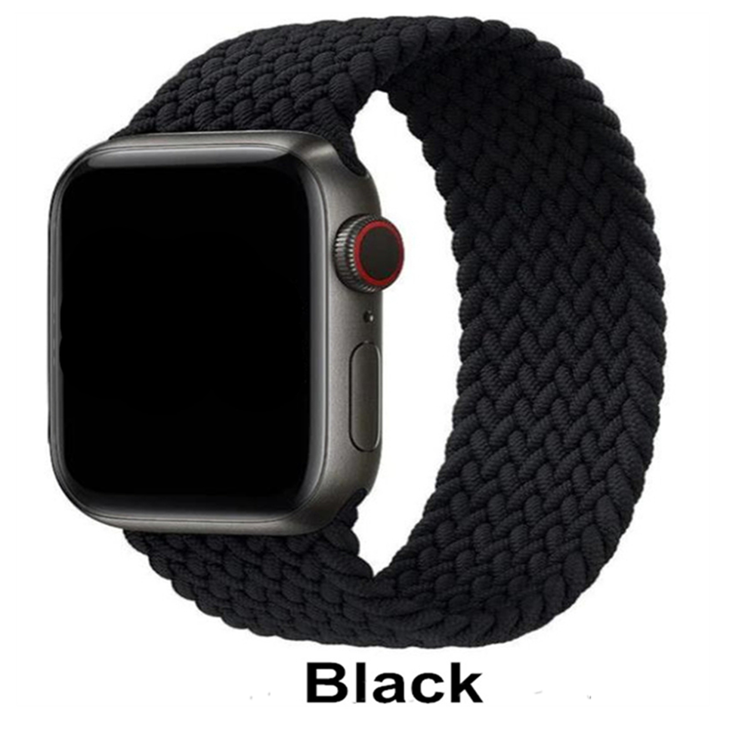 Bracelet de rechange élastique tressé Solo pour Apple Watch iWatch Series 1 à 10 SE Ultra, 38&nbsp;mm 42&nbsp;mm 40&nbsp;mm 41&nbsp;mm, noir