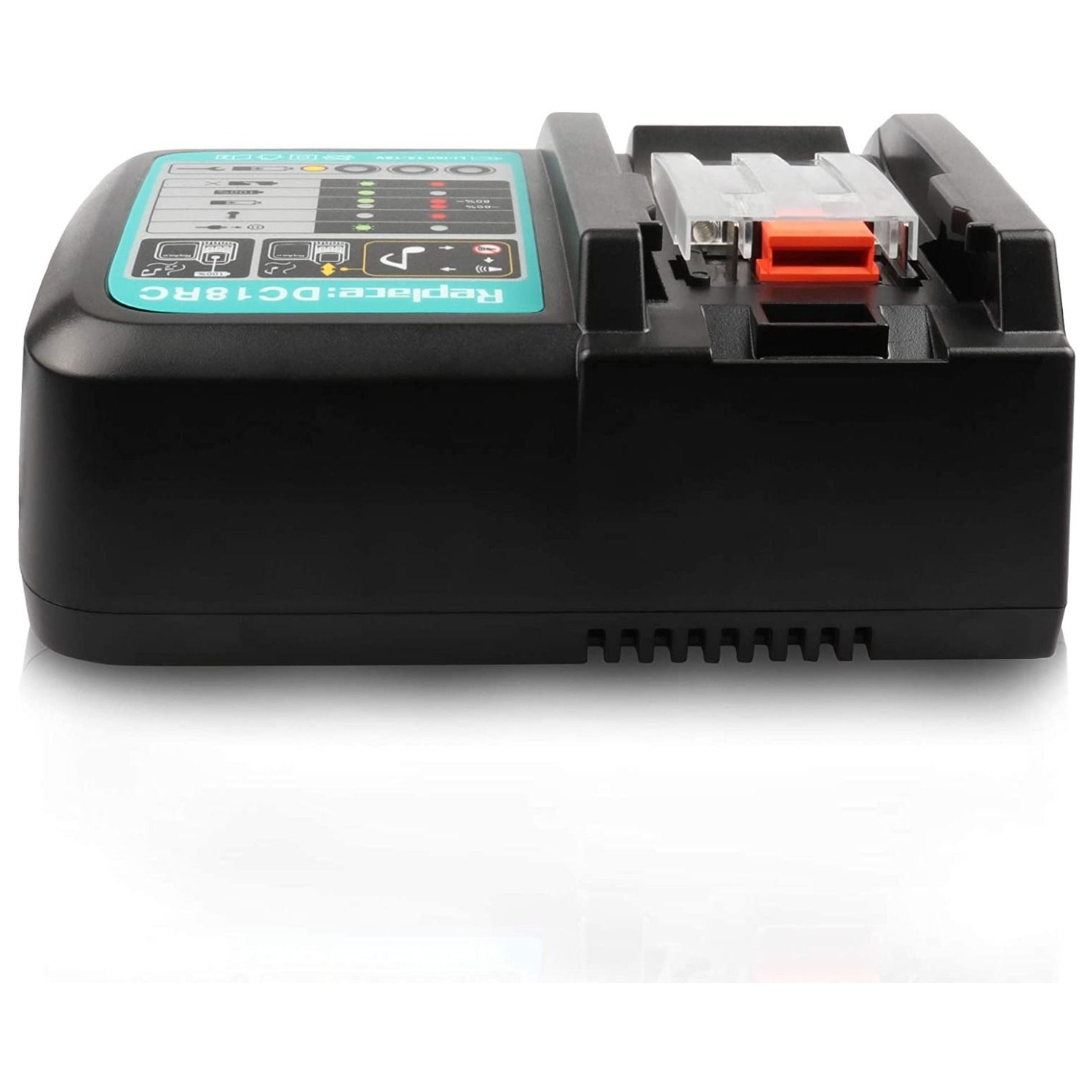 DC18RC 18&nbsp;V Chargeur de batterie de rechange pour Makita 18&nbsp;V Lithium ion LED compatible avec Makita 14,4&nbsp;V - 18&nbsp;V